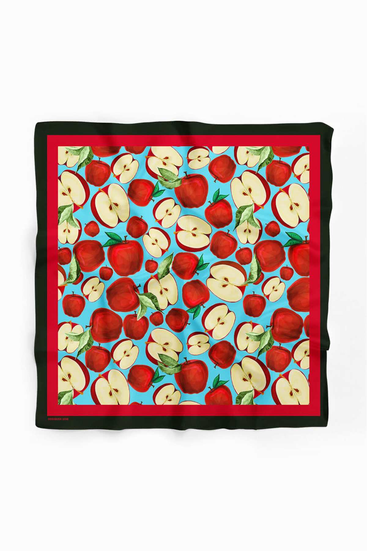 G65 Kadın Kırmızı Krem Apple Desenli 50x50 Bandana HYL DG01058-22
