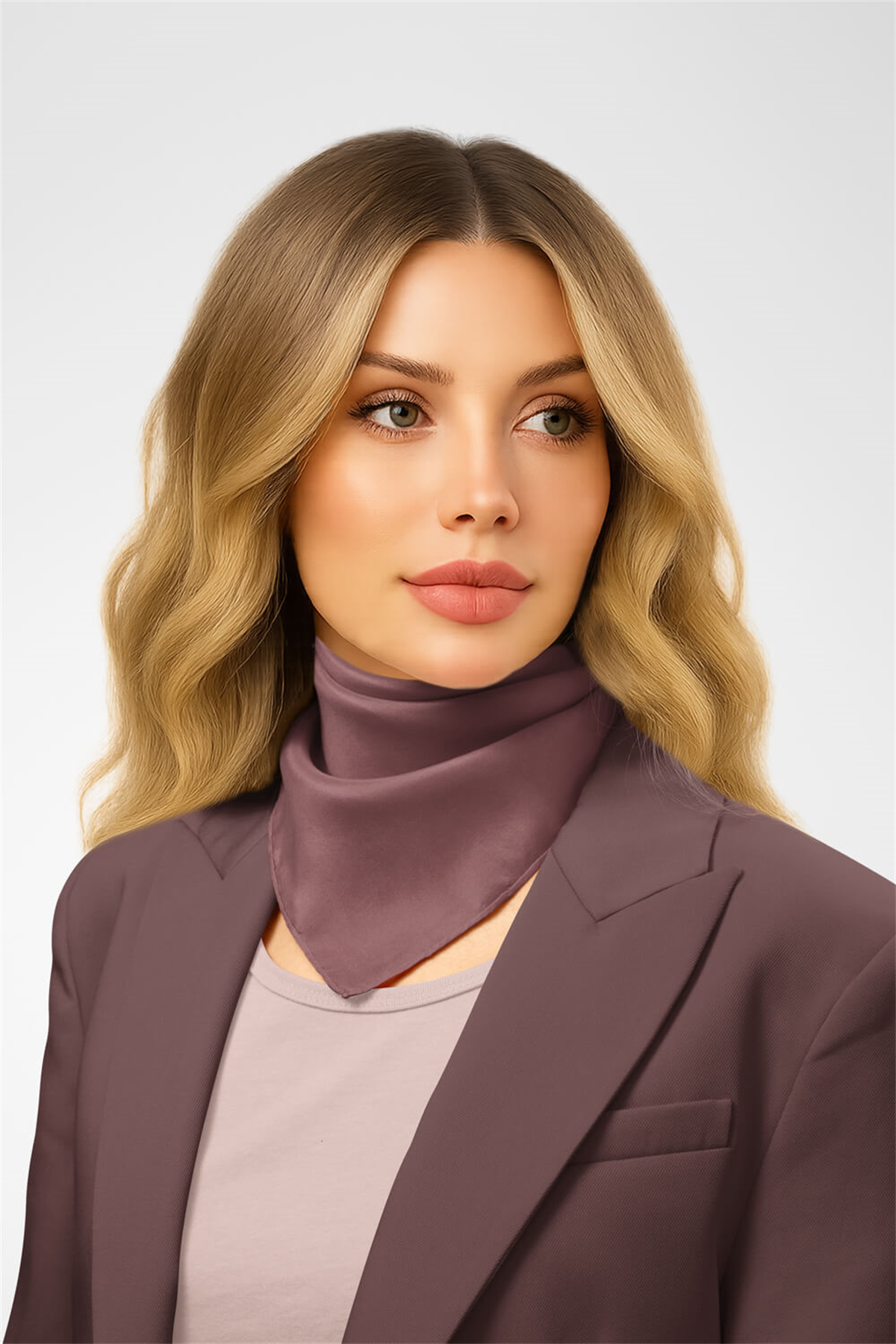 Şifon Gül Kurusu Bandana