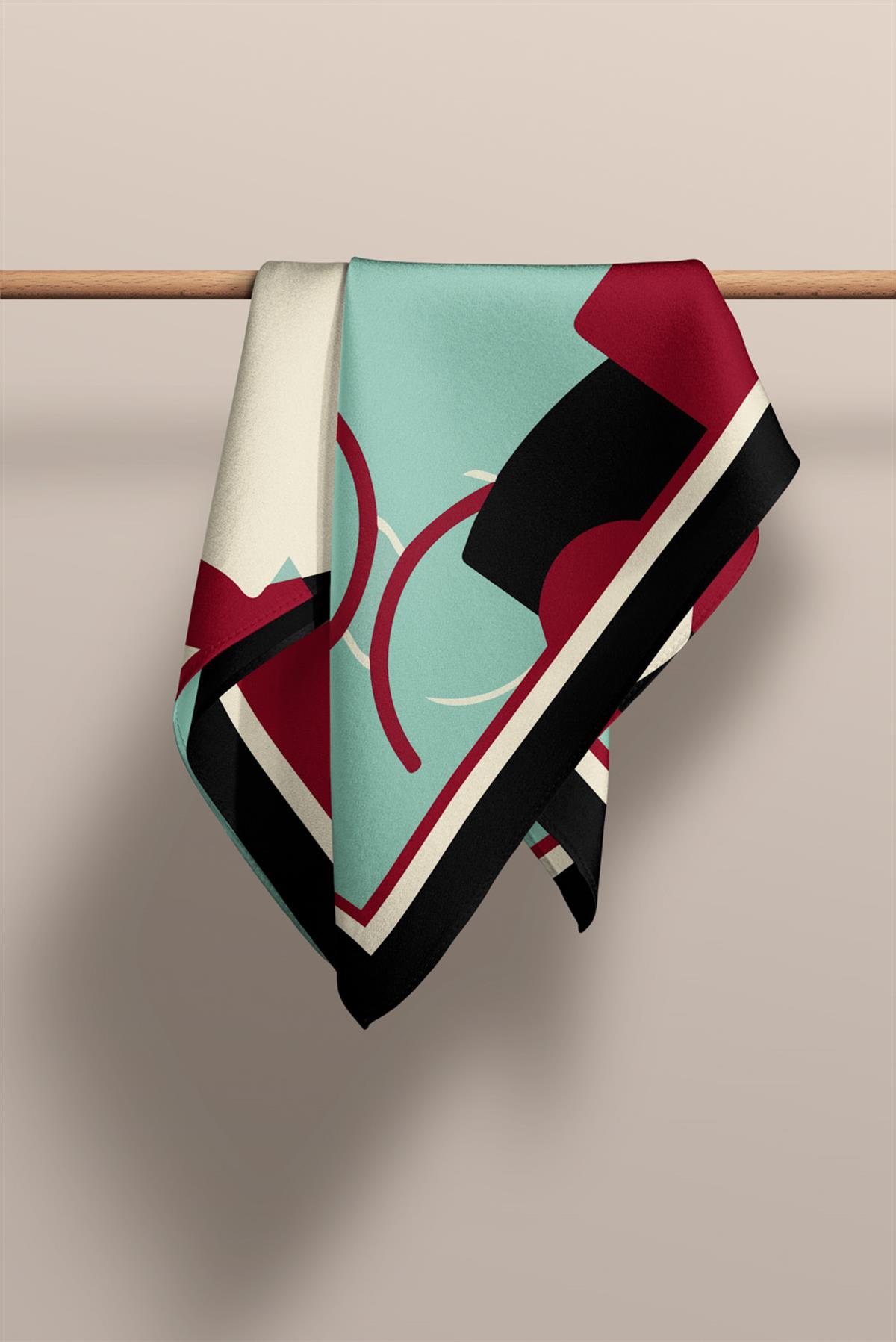 I5 Geometrikl Desenli Fular 30x140