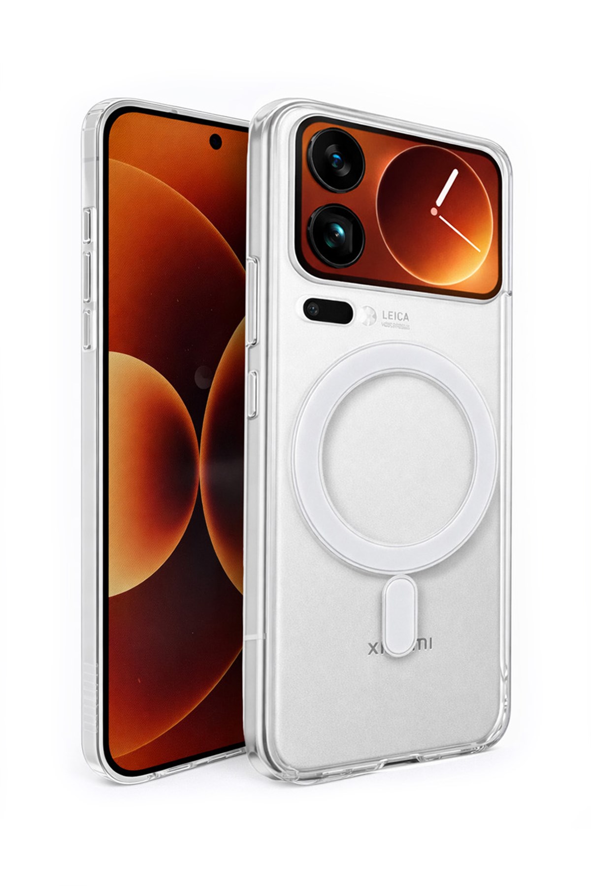Mi 17 Pro Uyumlu Kamera Korumalı Magsafe Wireless Şarj Özellikli Lüks Şeffaf Silikon Telefon Kılıfı