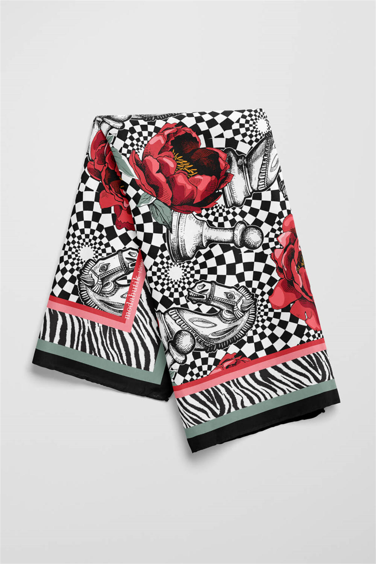 C76 CHECK HORSE  TASARIMLI BANDANA DG12082