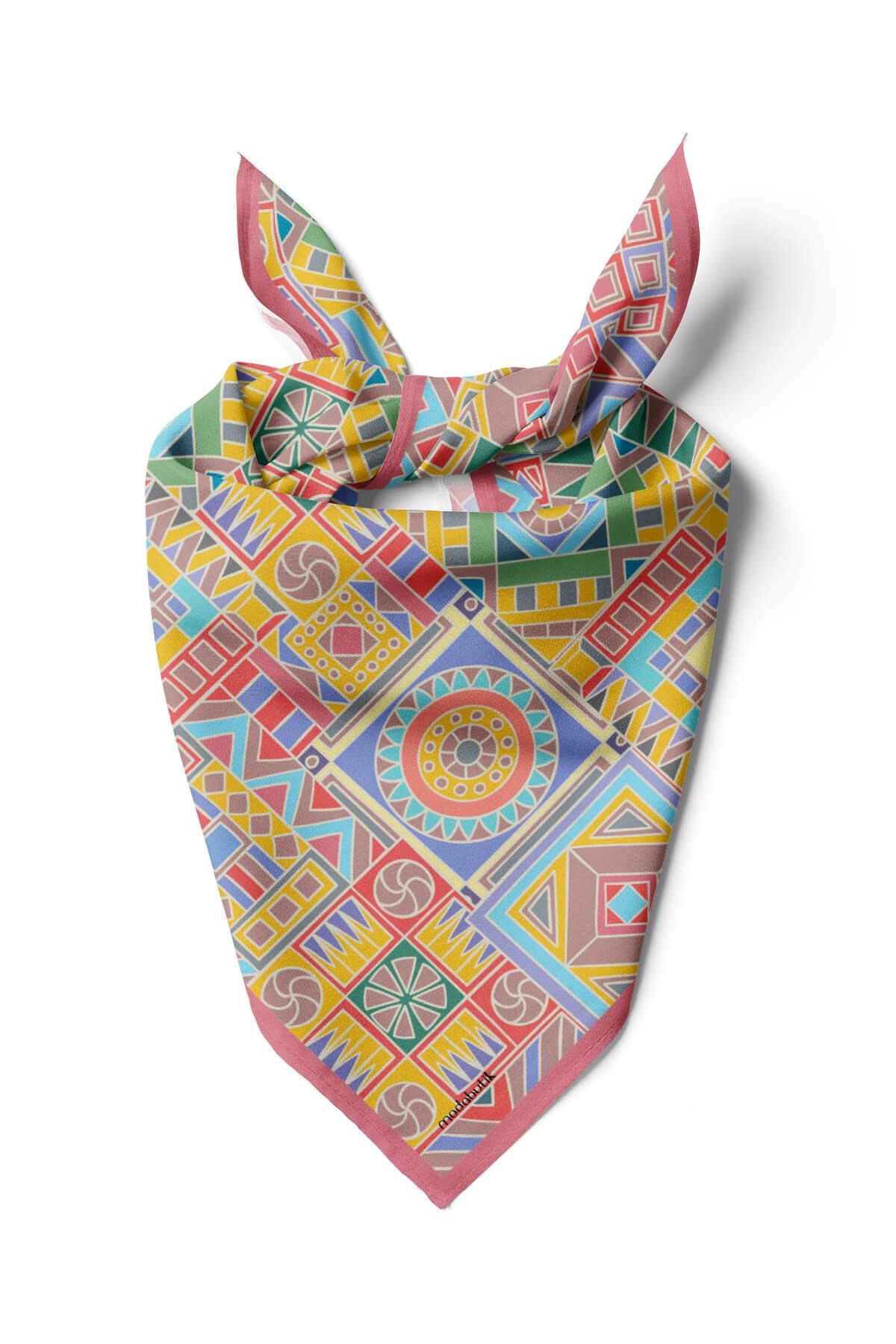C3 Violla Geometrik Desenli Bandana