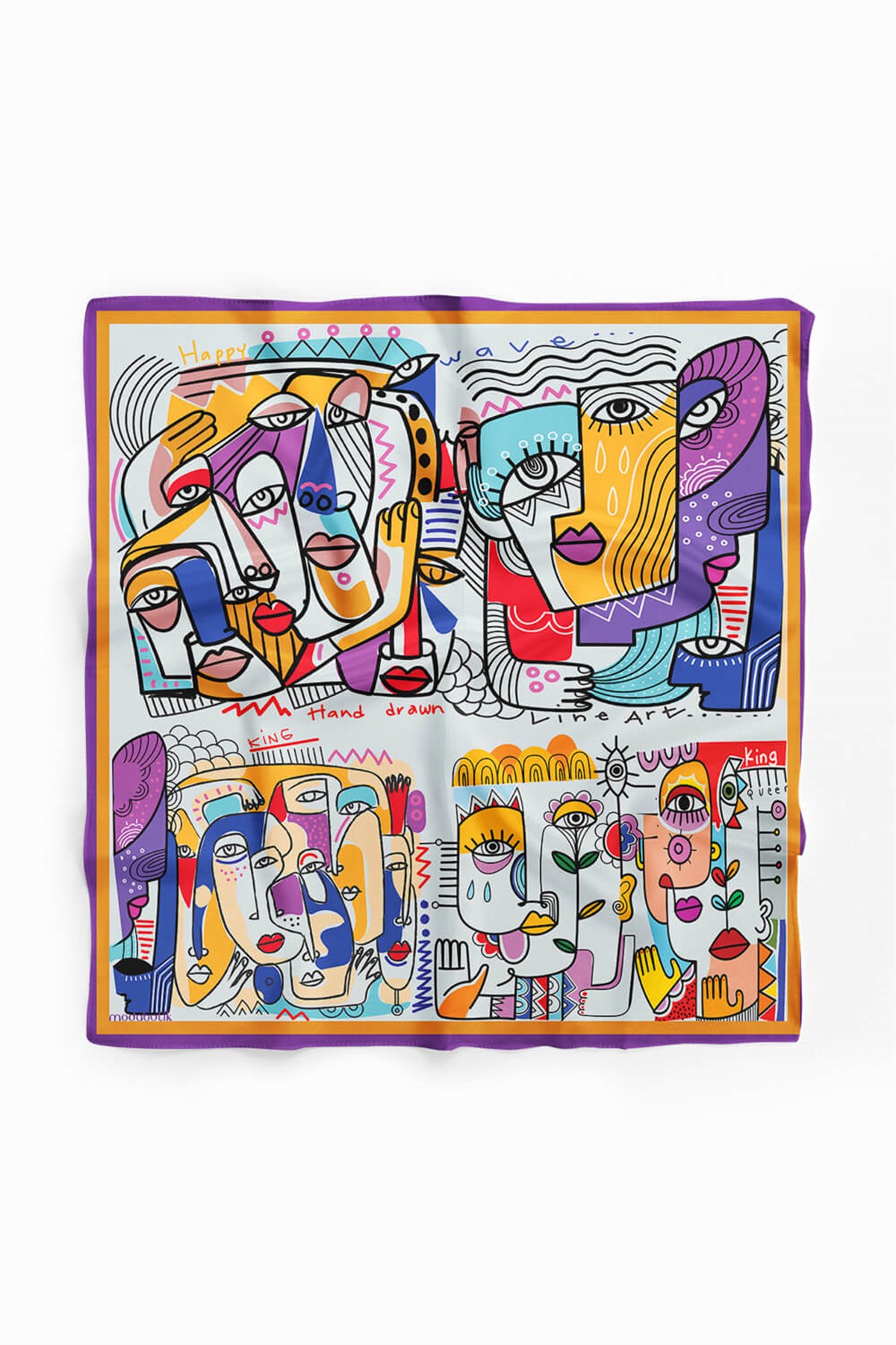 Violla Kübizm Desenli Bandana