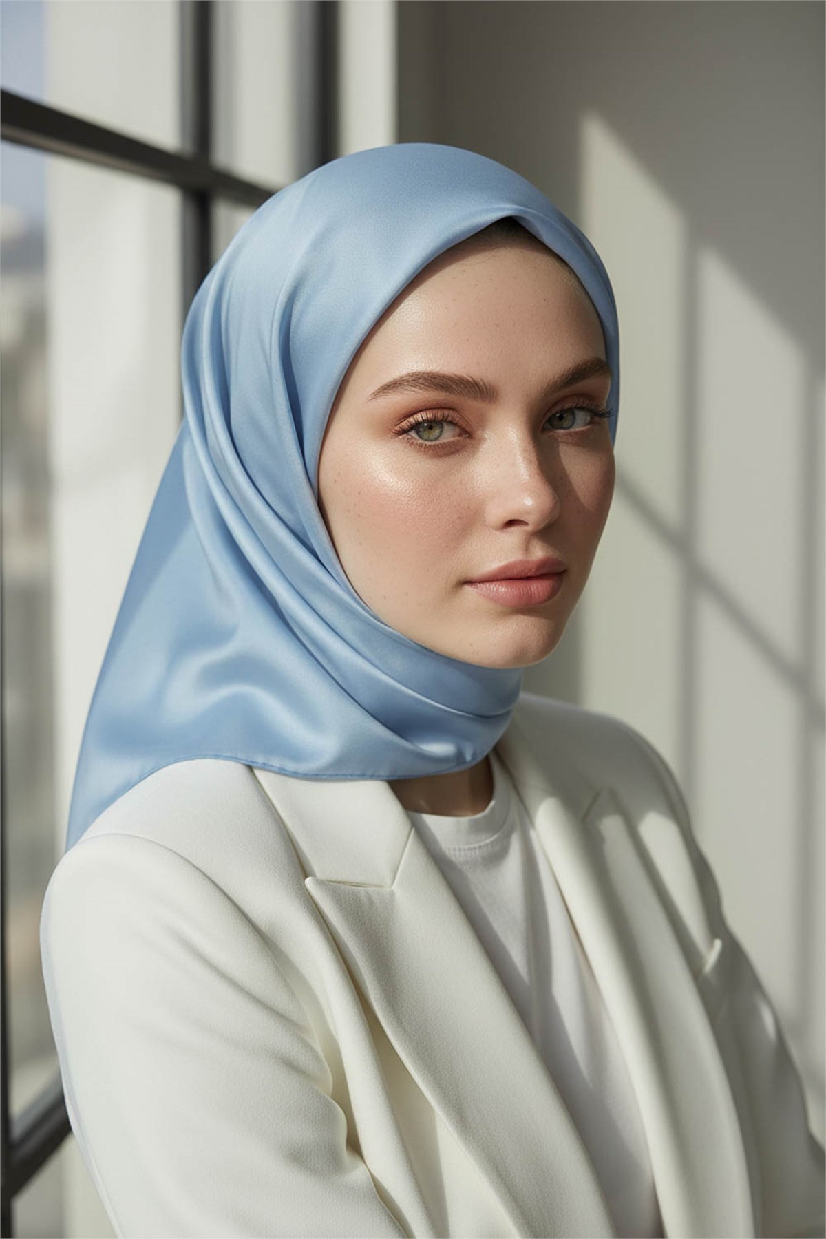 %100 Saf İpek Twill Eşarp 90x90 – Düz Renk, Kaymayan Tok Dokulu, El Dikişli