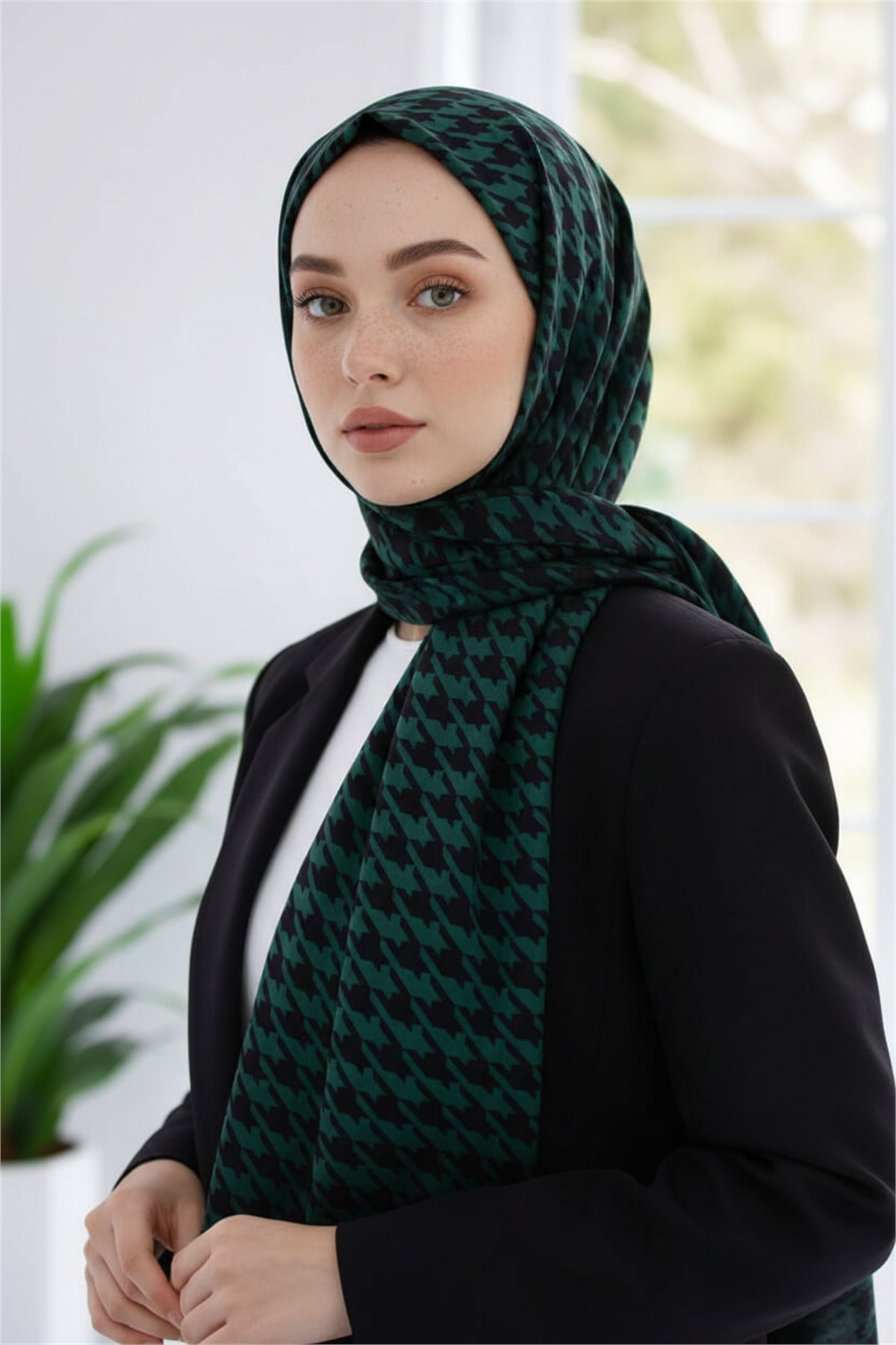 KREP KAZAYAĞI DESENLİ PETROL YEŞİLİ RENKLİ 75X195 KIRIŞMAZ ŞAL