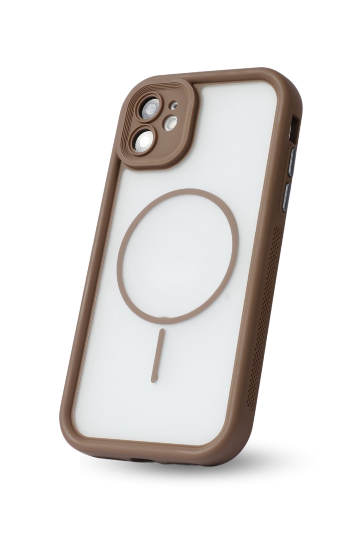 iPhone 11 Kılıf – Kamera Korumalı – MagSafe Uyumlu – Haki Renk – Mat Silikon Telefon Kılıfı