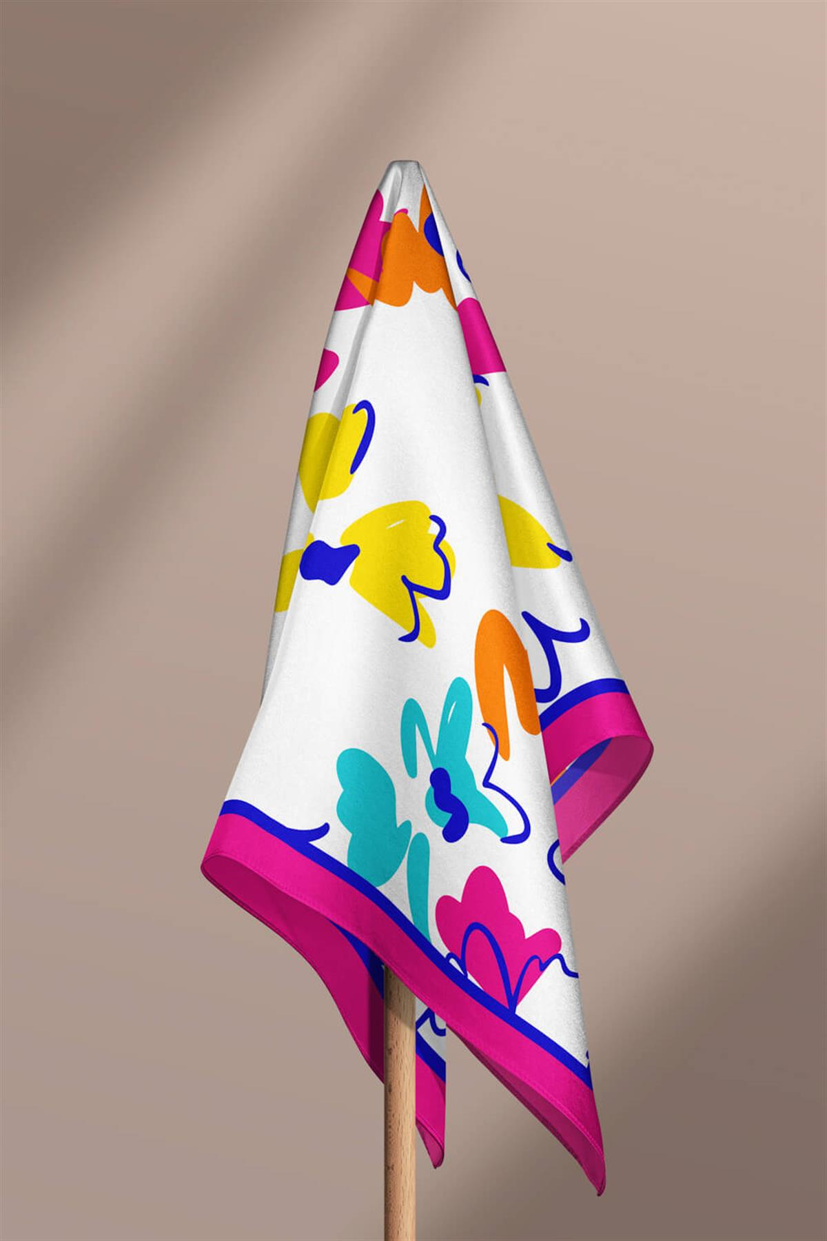 C5  Modabutik Renki Çiçek Desenli Bandana