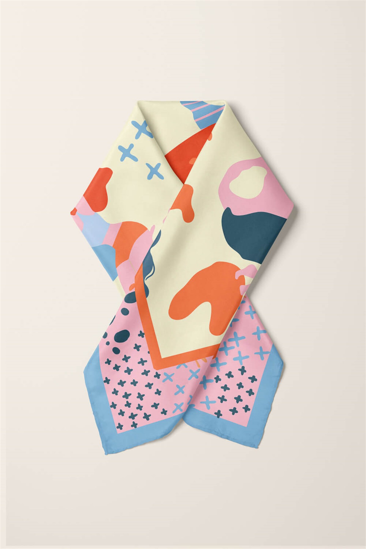 Vissona Kadın Desenli İpek Bandana