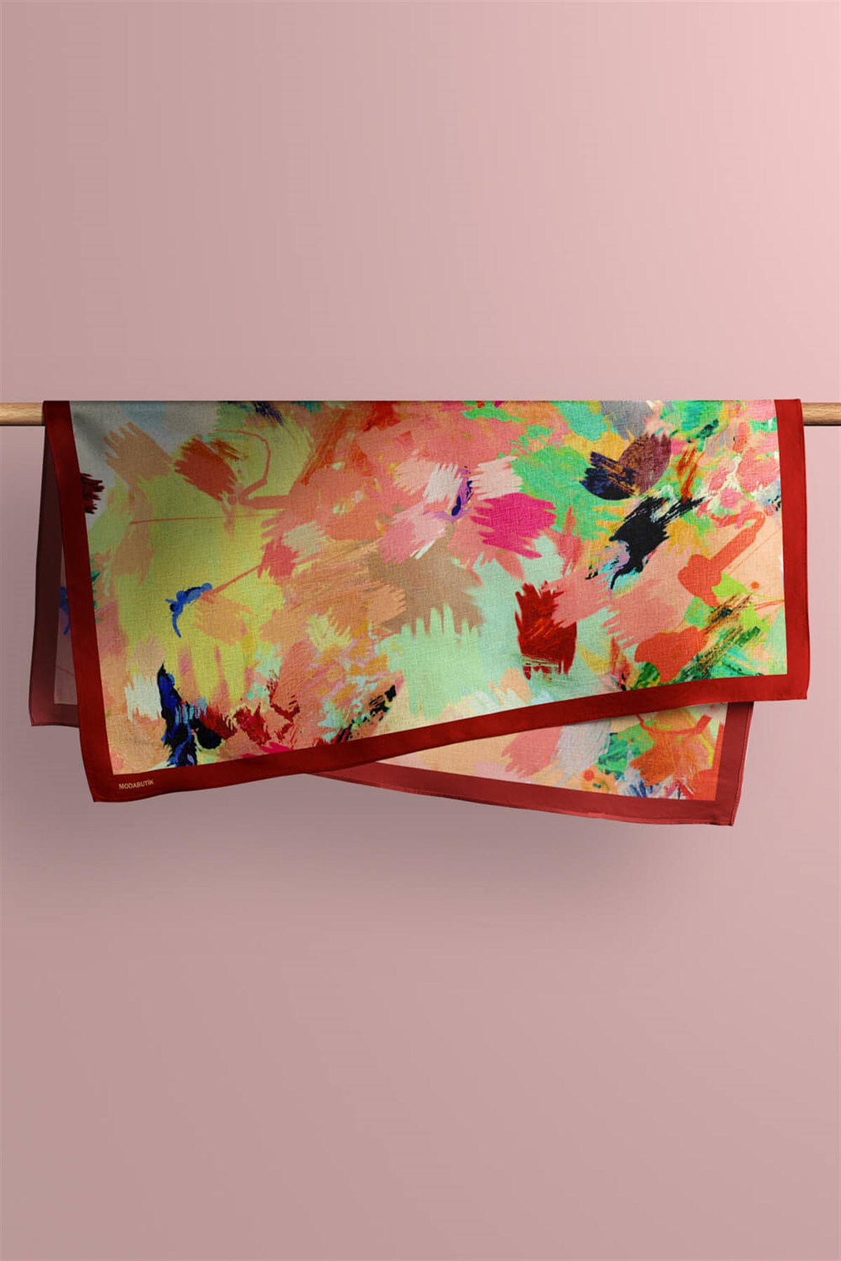 Violla D112 Kadın Sulu Boya Desenli Bandana 50x50 DG0490-22