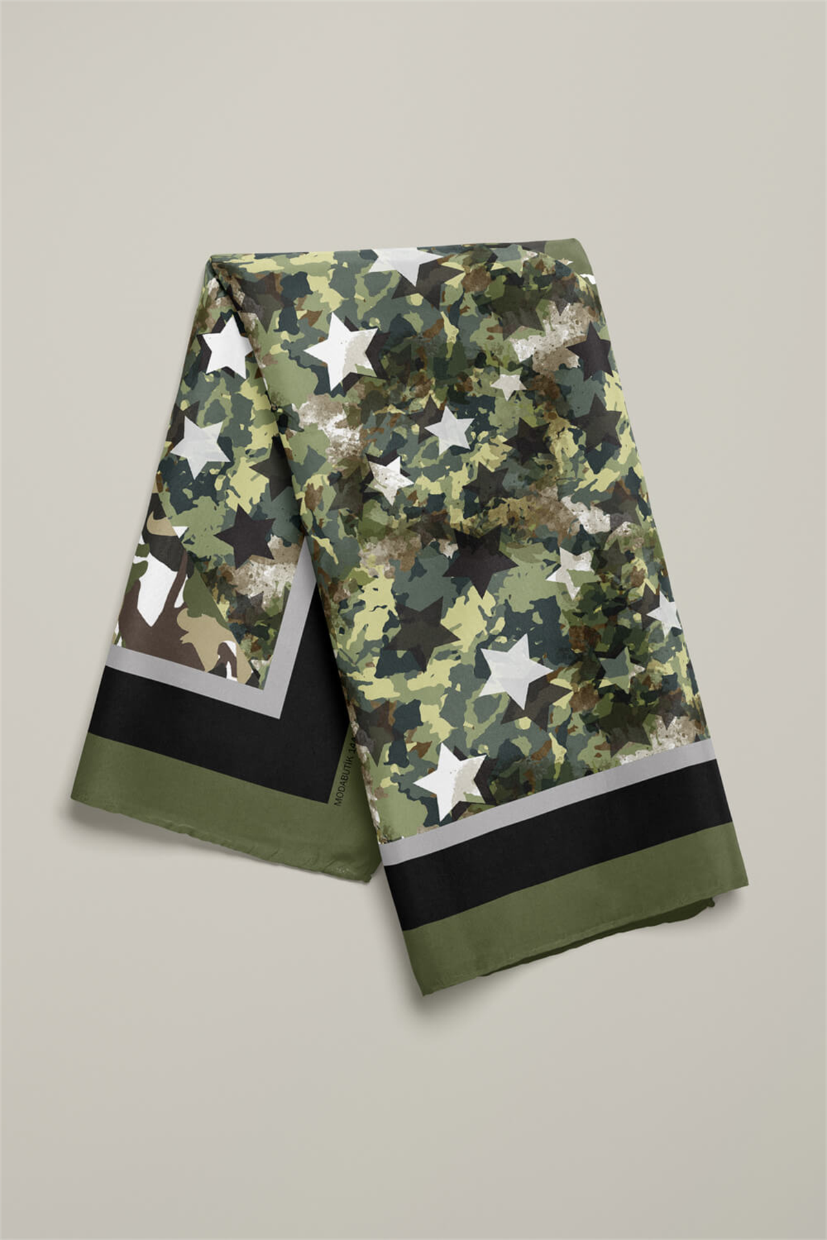 G30 Kadın Haki Animals Desenli 50x50 Bandana Dg01449-22