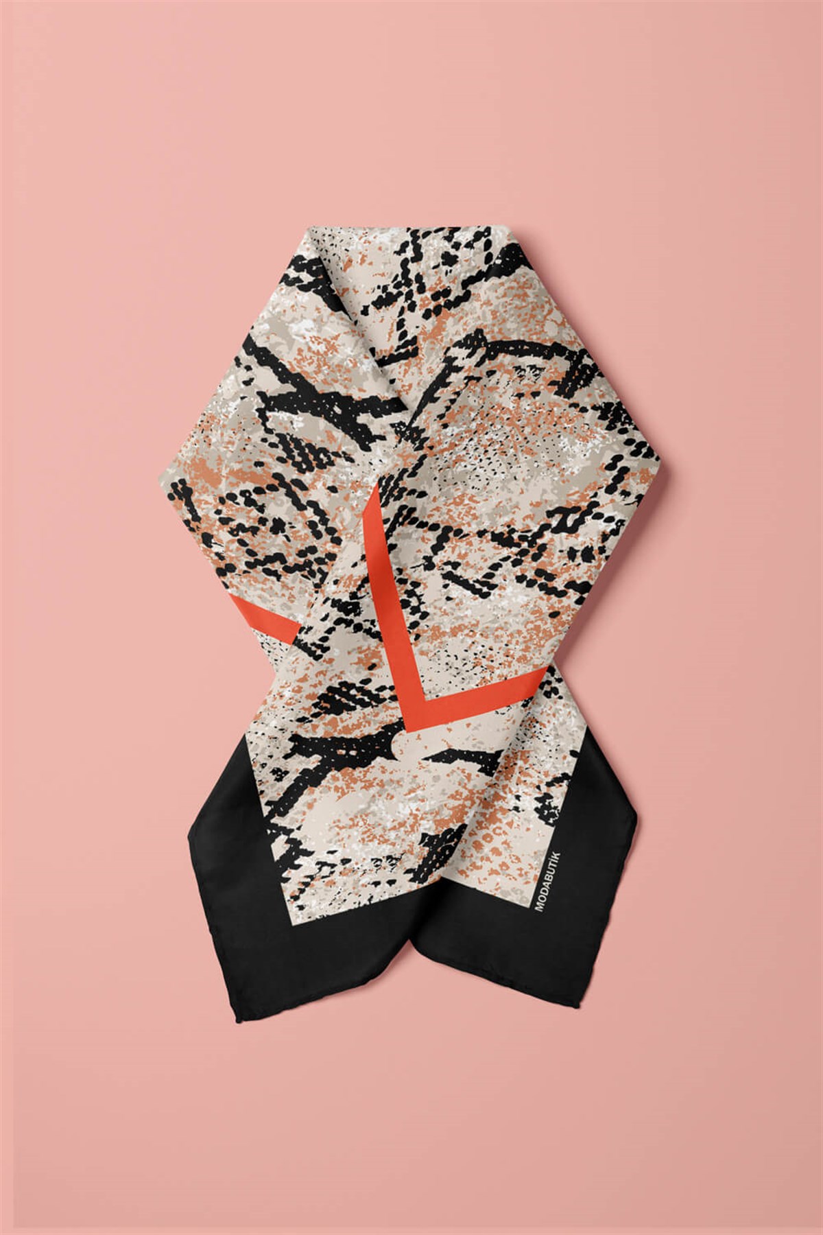 Violla Z38 Kadın sarı mamba Desenli 50x50 Bandana HYL DG01617-22