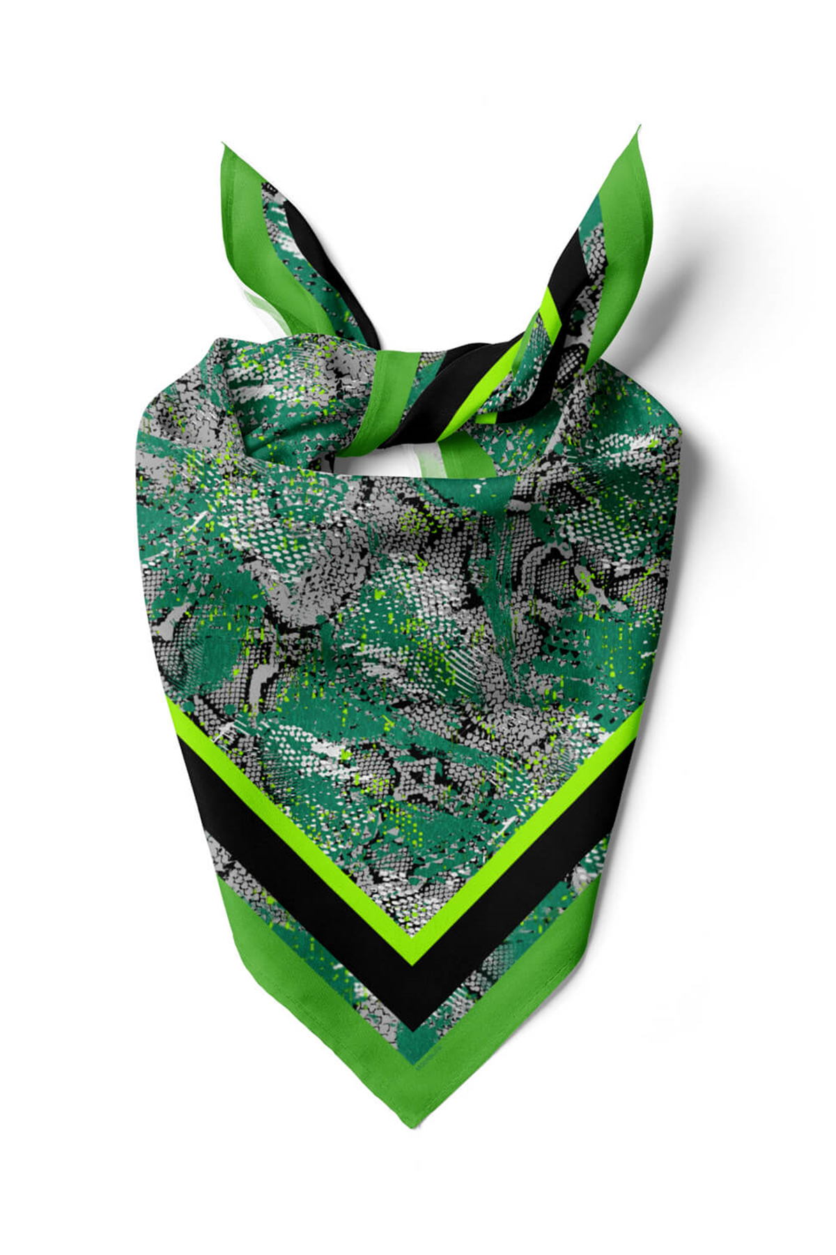 Z58 Kadın Eskitme Desenli 50x50 Bandana HYL DG01341-22