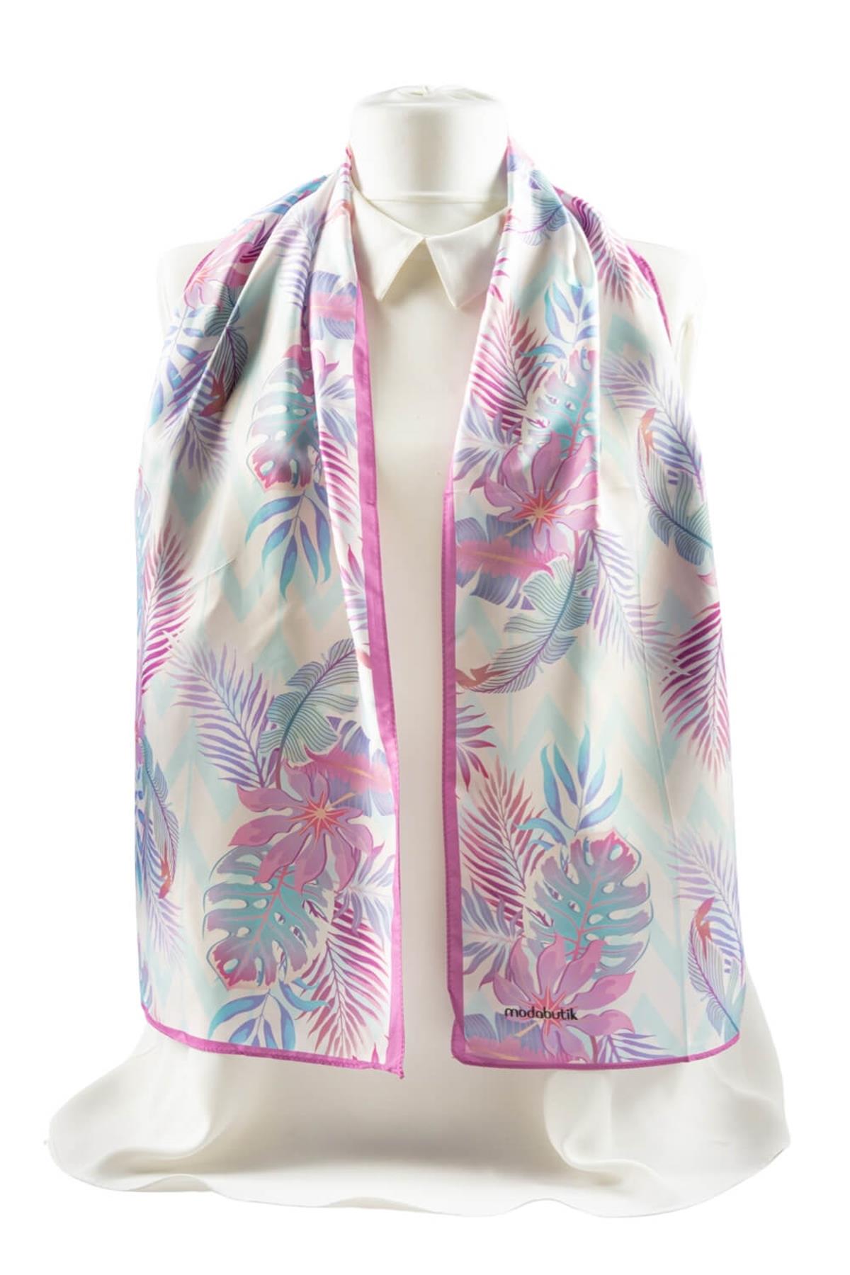 I53 Modabutik Yaprak Desenli Fular