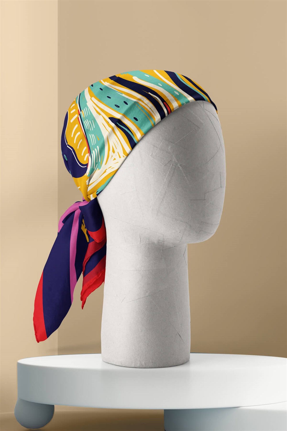F93 Violla Balık Desenli Bandana