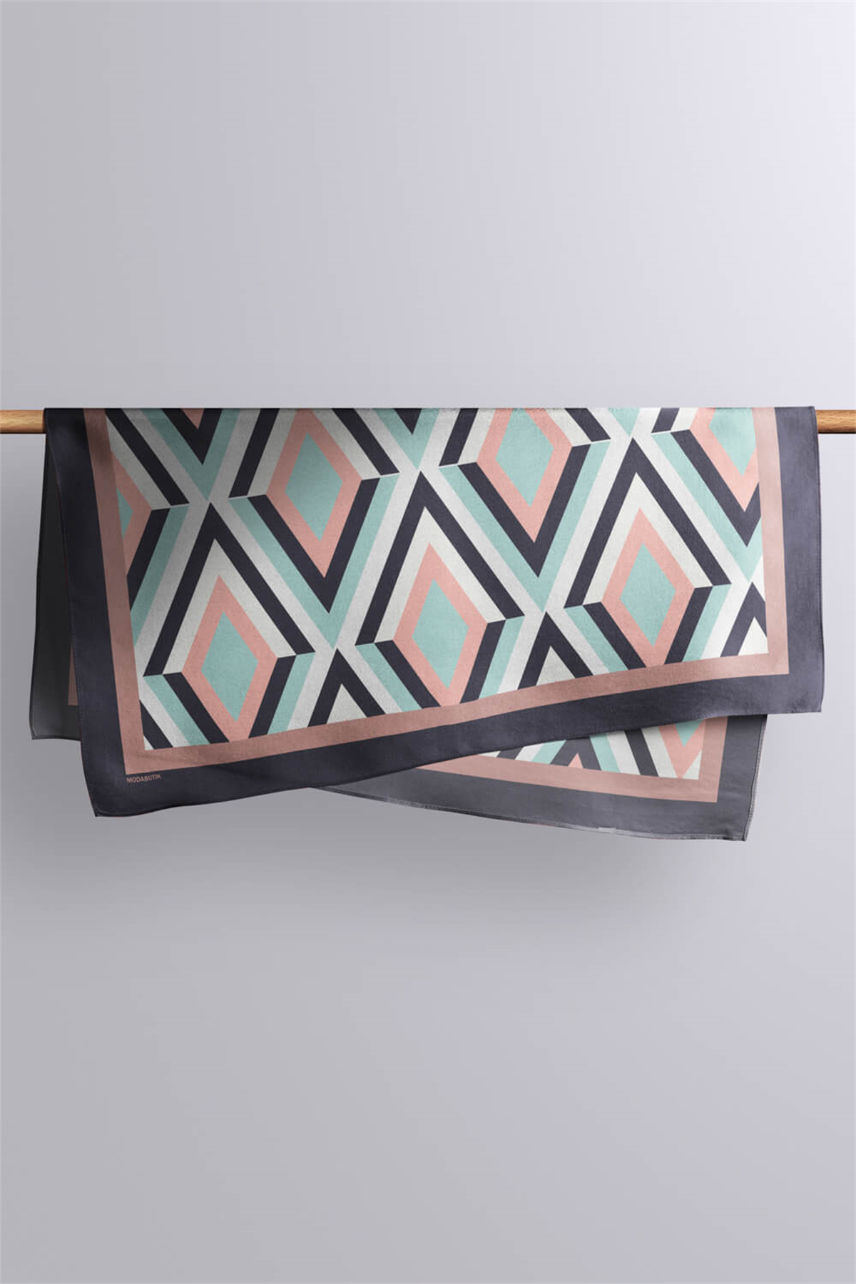 Z13 Kadın Büyük Baklava Desenli 50x50 Bandana DG0722-22