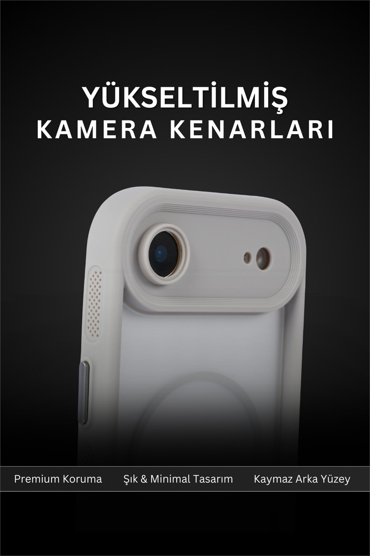 iPhone Air Kılıf – Kamera Korumalı – MagSafe Uyumlu – Gri Renk – Mat Silikon Telefon Kılıfı