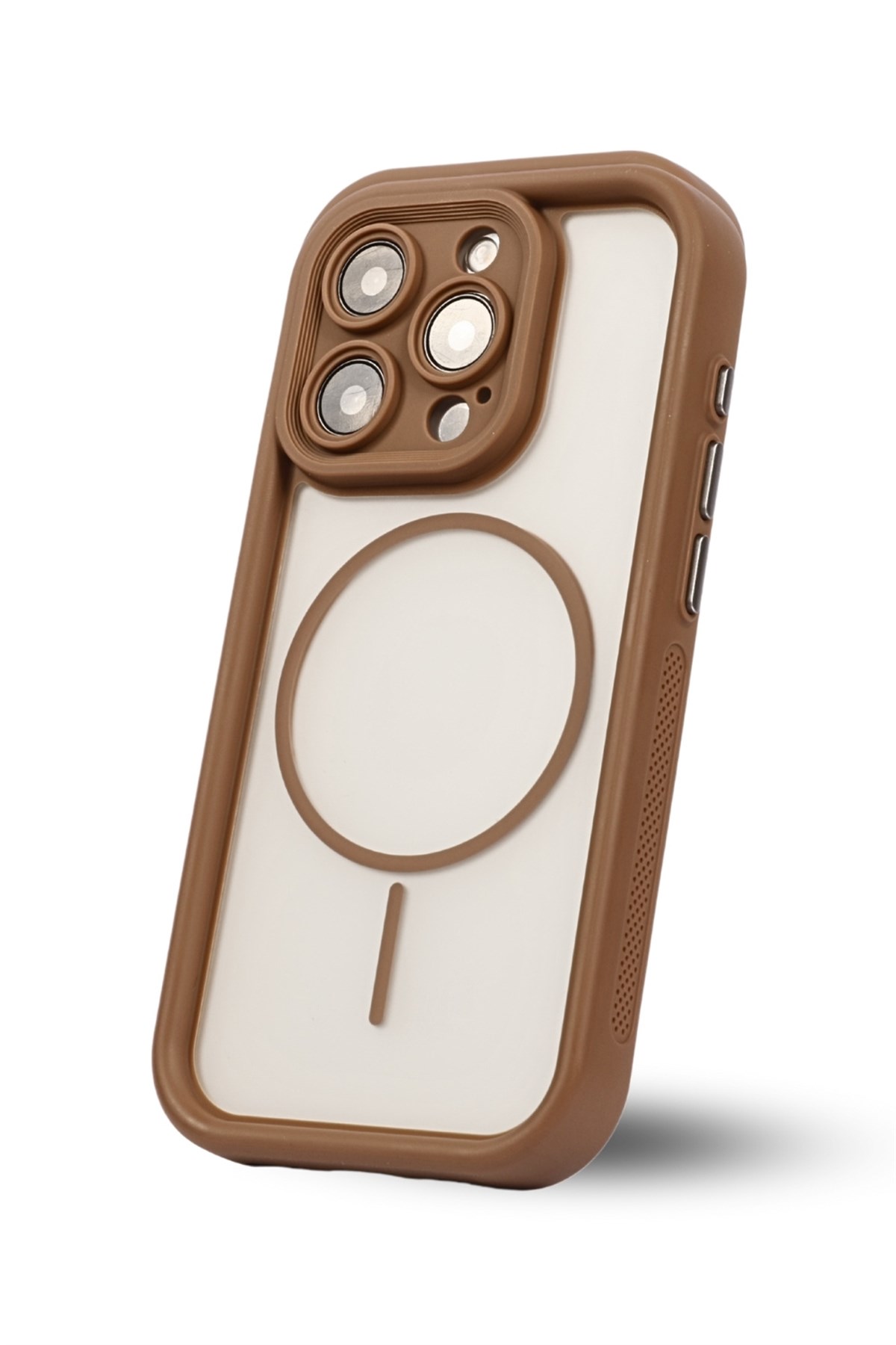 iPhone 16 Pro Kılıf – Kamera Korumalı – MagSafe Uyumlu – Haki Renk – Mat Silikon Telefon Kılıfı
