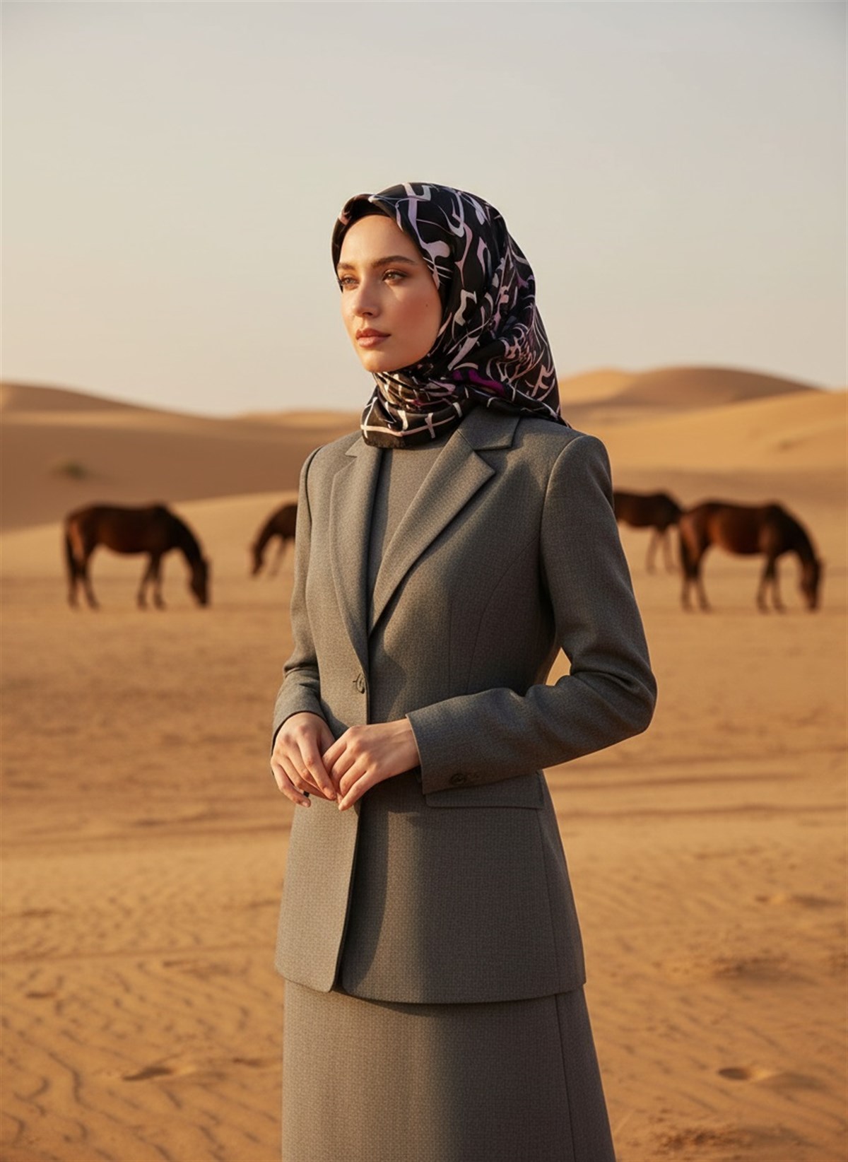 %100 Twill İpek Soyut Geometrik Desenli Mürdüm - Pudra Renkli 90x90 Eşarp Dikim Şekli : El Dikişi