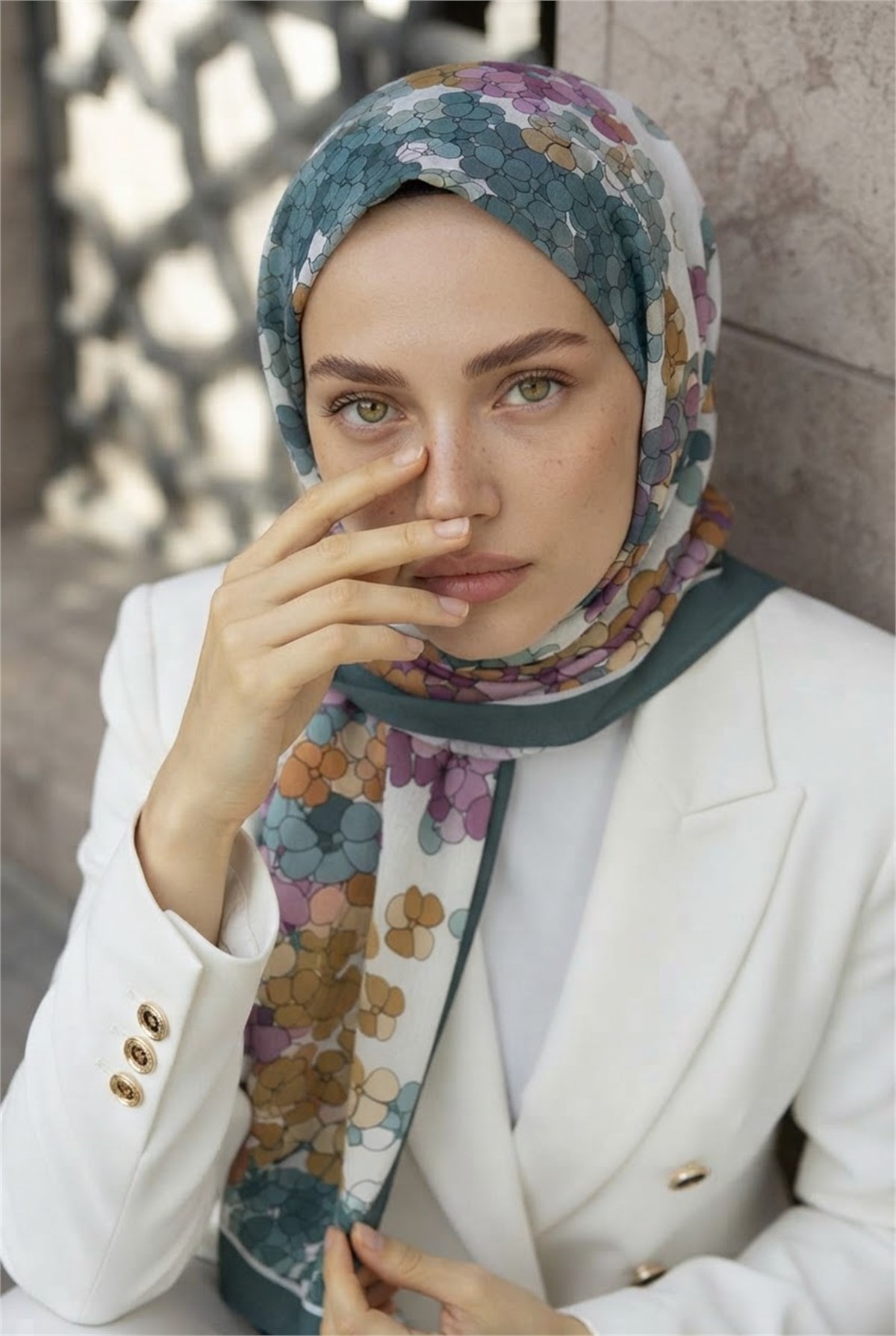 KREP YONCA DESENLİ MİNT YEŞİLİ RENKLİ 75X195 KIRIŞMAZ ŞAL
