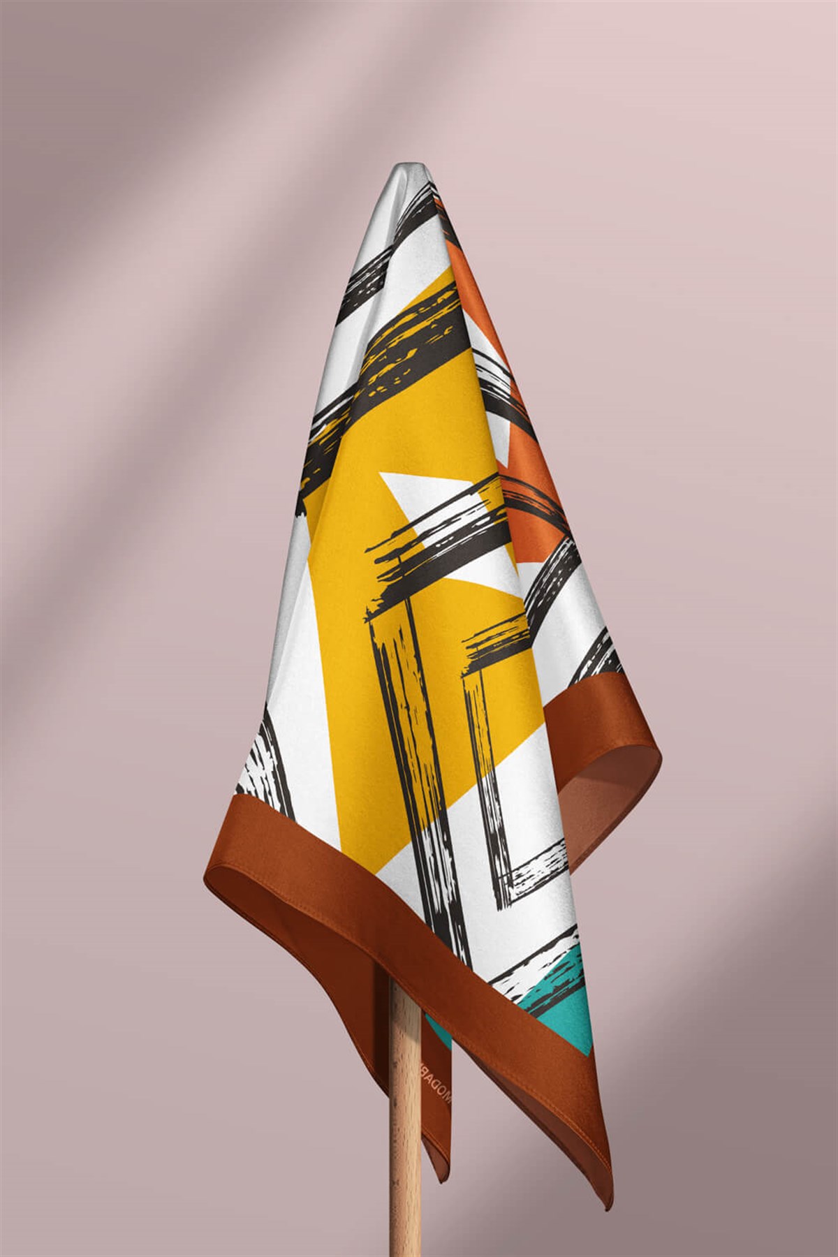 Violla V24 Kadın Geometrik Desenli Bandana 50x50 Yeşil DG0447-22