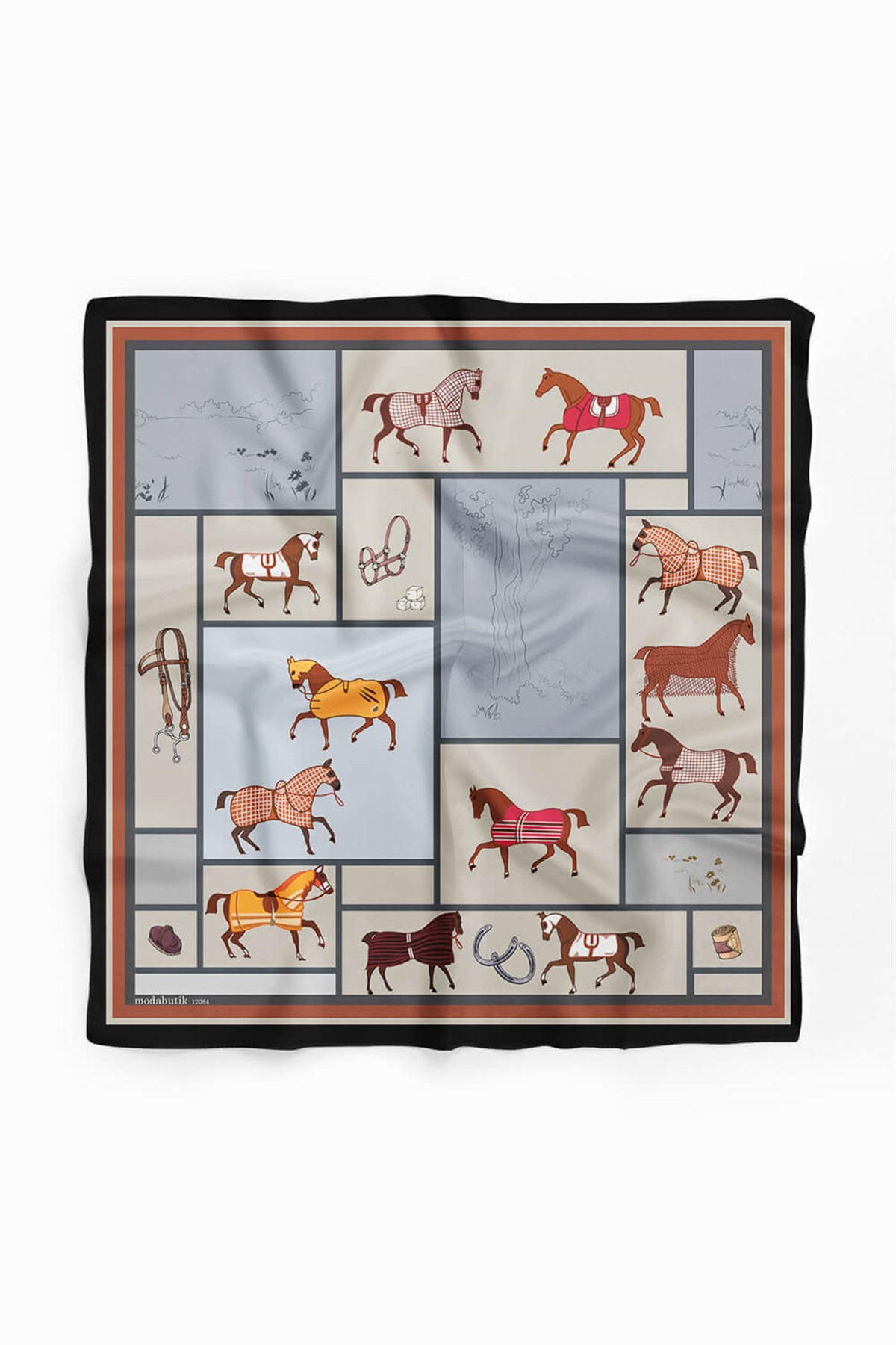 Violla Y53 MODERN HORSE TASARIMLI BANDANA DG12084