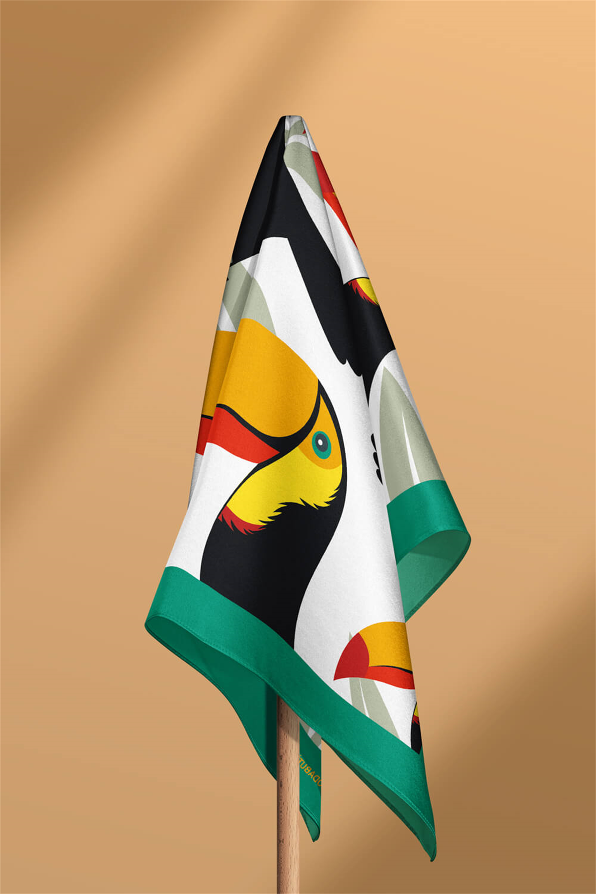 Y40 Kadın Tropik Desenli Bandana 50x50 Turuncu DG0180-22 Snz