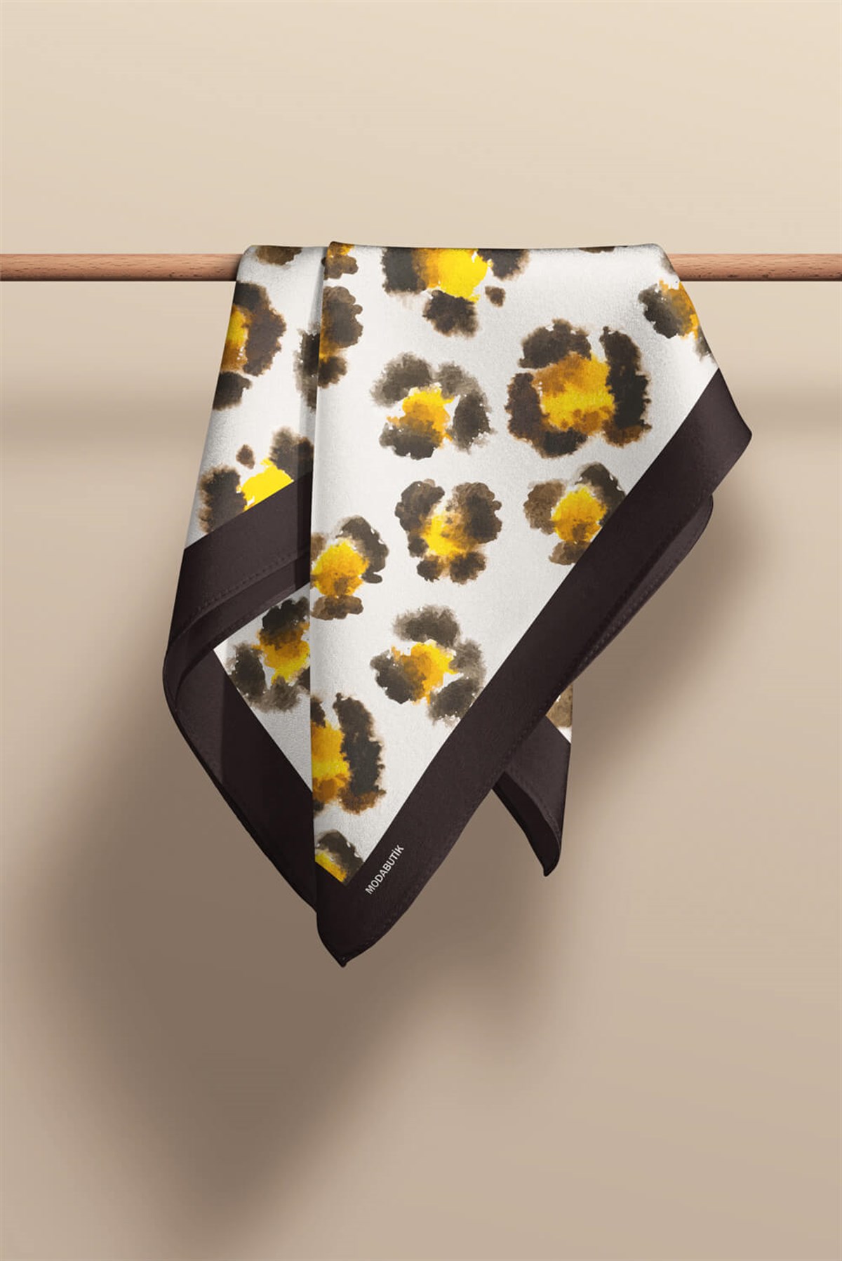 Violla D49 Kadın Egzotik Desenli Bandana 50x50 Sarı DG0287-22