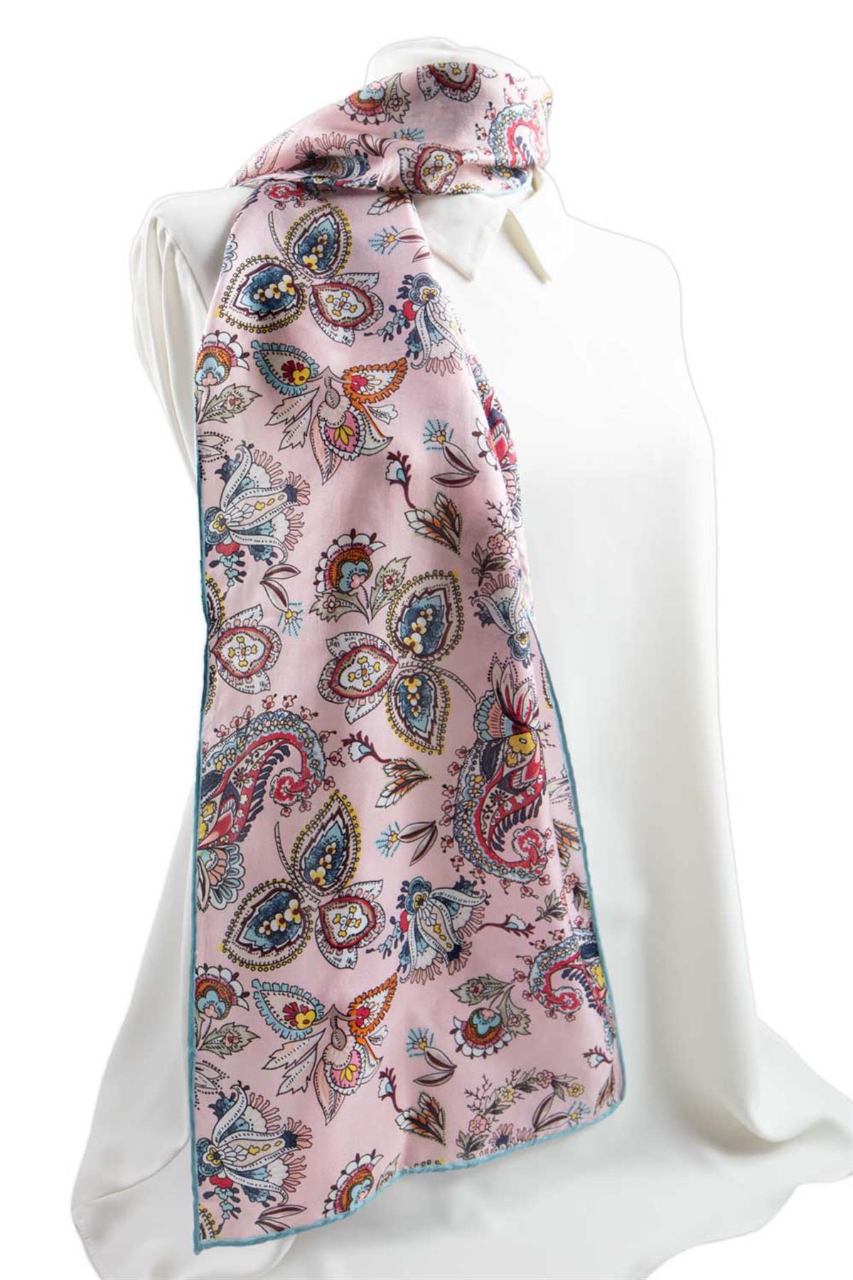 Vissona Şal Desenli İpek Fular