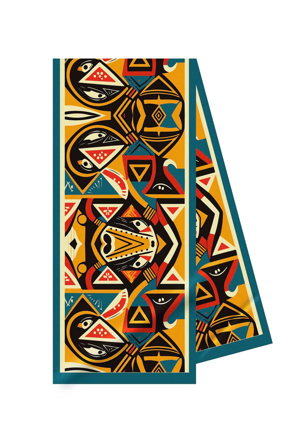 Vissona Geometrik Desenli İpek Fular