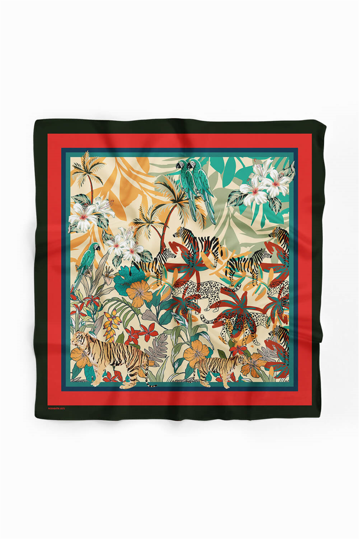 C89 Kadın Kaplan Desenli 50x50 Bandana DG01571-22