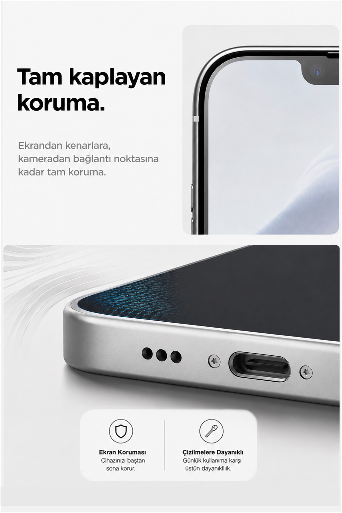 iPhone 16 Pro Max Uyumlu Hayalet Privacy %100 Gerçek Temperli Cam Ekran Koruyucu Plastik Film Değil Tam Kaplayan Kolay Kurulum Aparatlı