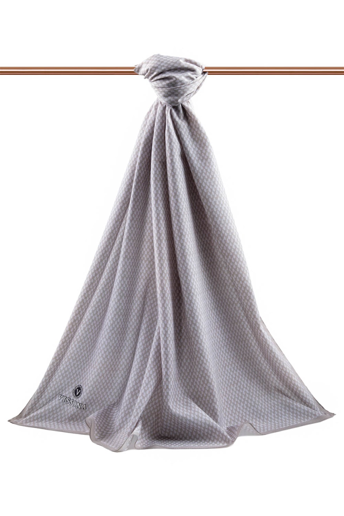 KREP HASIR DESENLİ GRİ RENKLİ 75X195 KIRIŞMAZ ŞAL