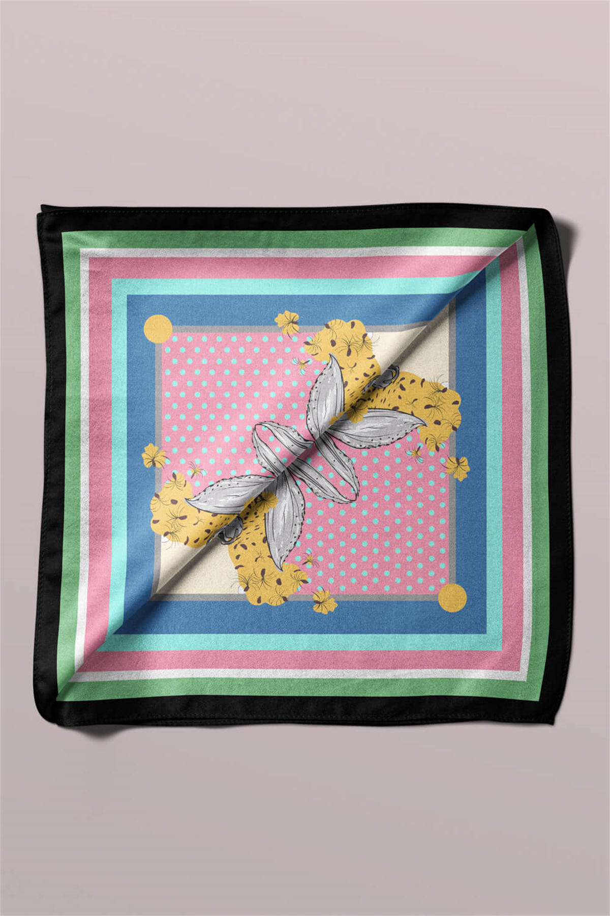 F55 ABSTRACT FLORAL BANDANA