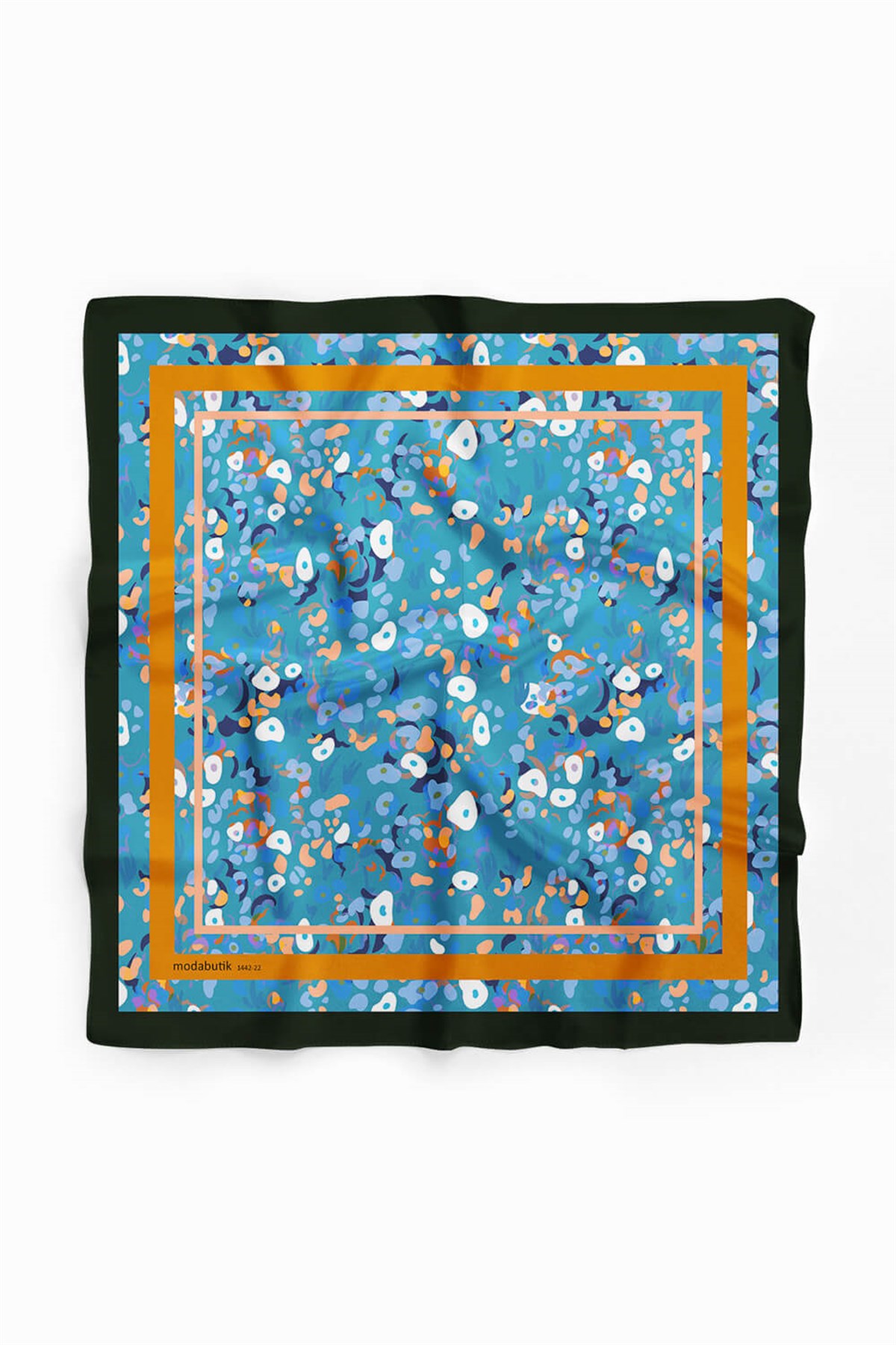 Violla B112 Kadın Mavi Game Desenli 50x50 Bandana
