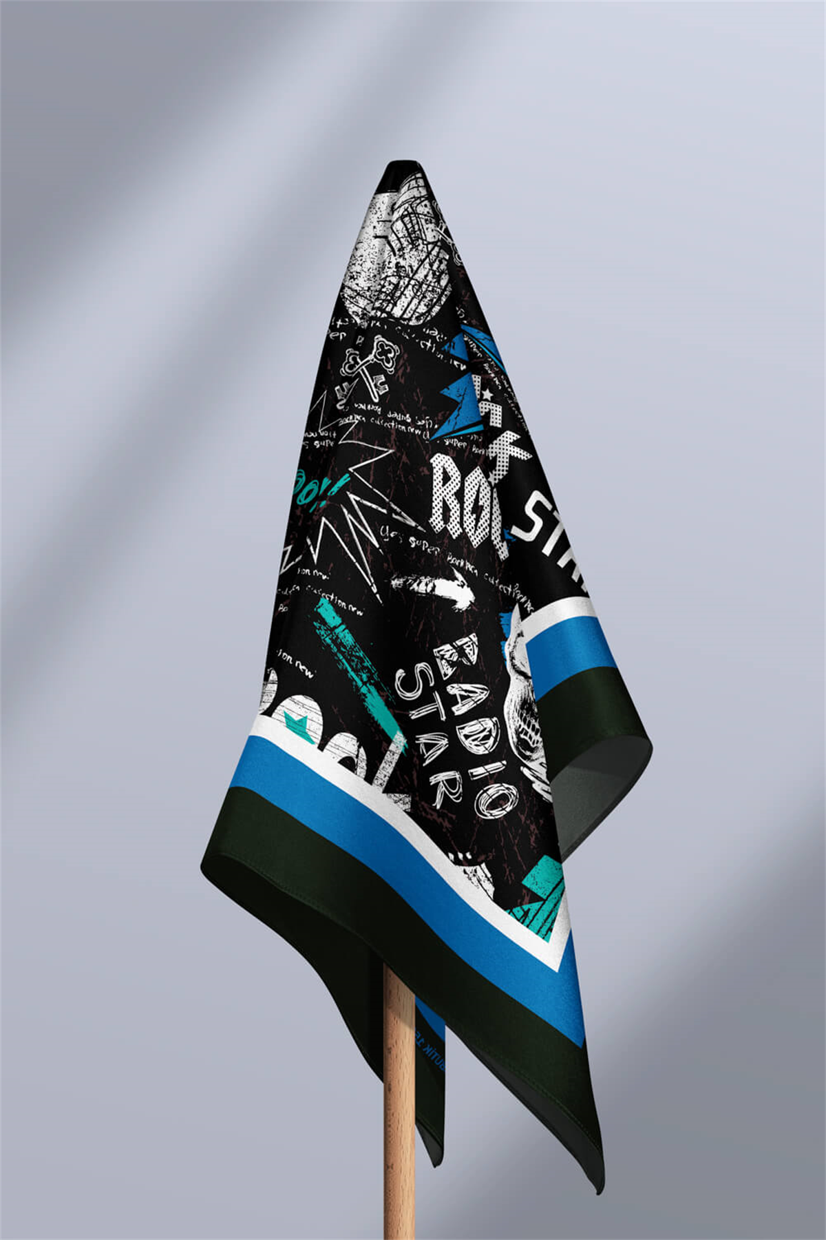 H29 Kadın Yes Rock Desenli 50x50 Bandana HYL DG01565-22