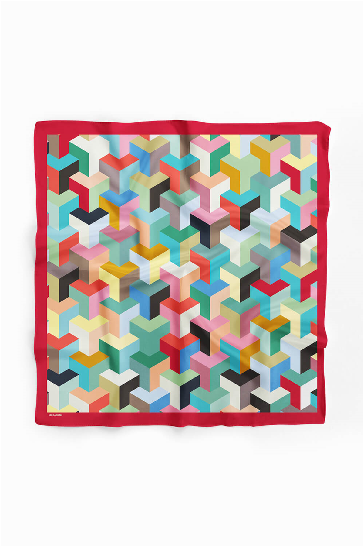 V38 Kadın Geometric Mix Desenli Bandana 50x50  DG0124-22