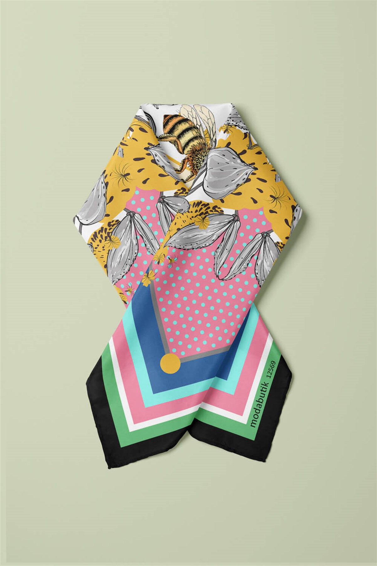 Violla F55 ABSTRACT FLORAL BANDANA