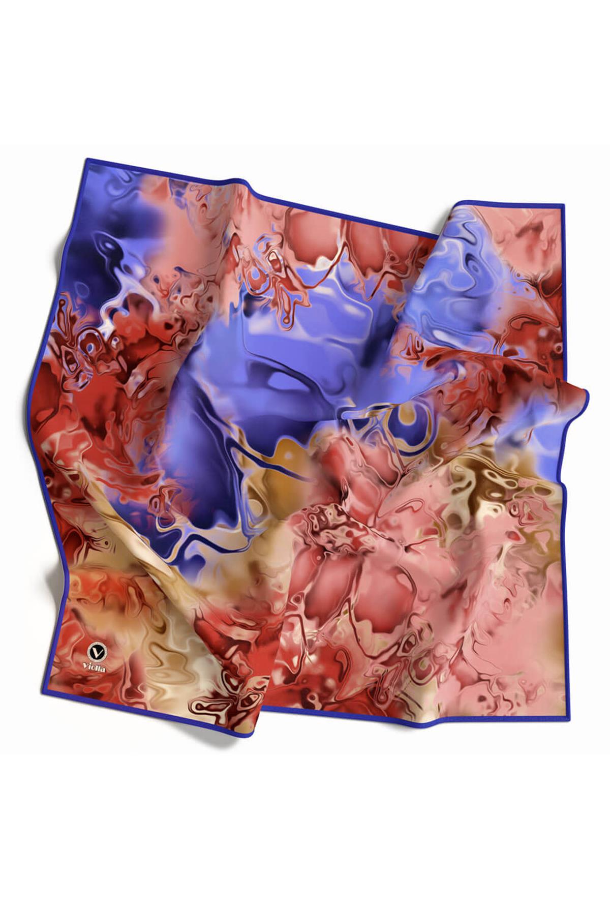 Rayon Batik Desenli Bordo Renkli 90x90 Dikim Şekli : El Dikişi Eşarp (İpek İçermez) Kenar Dikiş Şekli El Dikişli