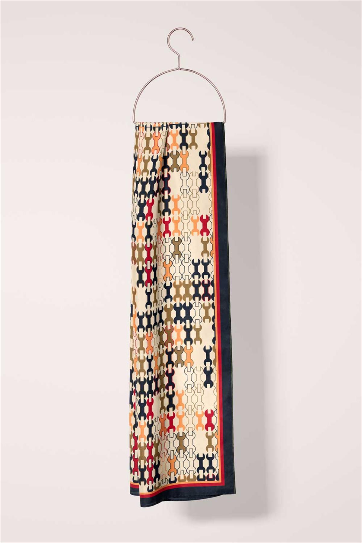 I6 Geometrik Desenli Fular 30x140