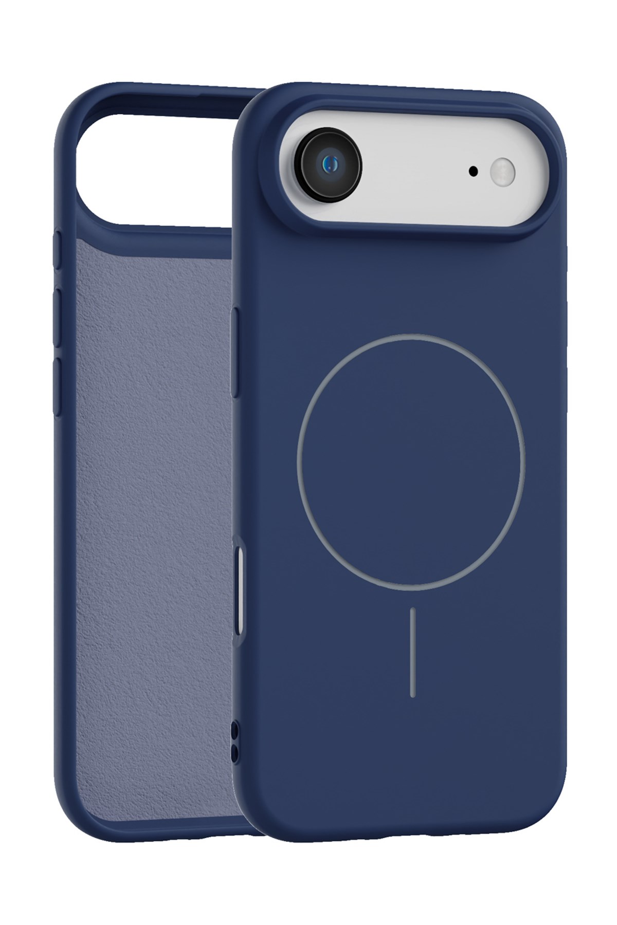 iPhone Air Uyumlu İçi Kadife Magsafe Wireless Şarj Özellikli Lacivert Renkli Telefon Kılıfı