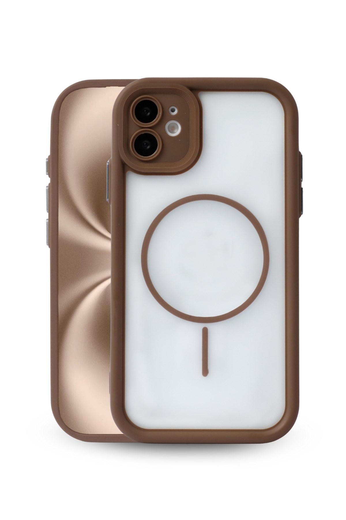 iPhone 11 Kılıf – Kamera Korumalı – MagSafe Uyumlu – Haki Renk – Mat Silikon Telefon Kılıfı