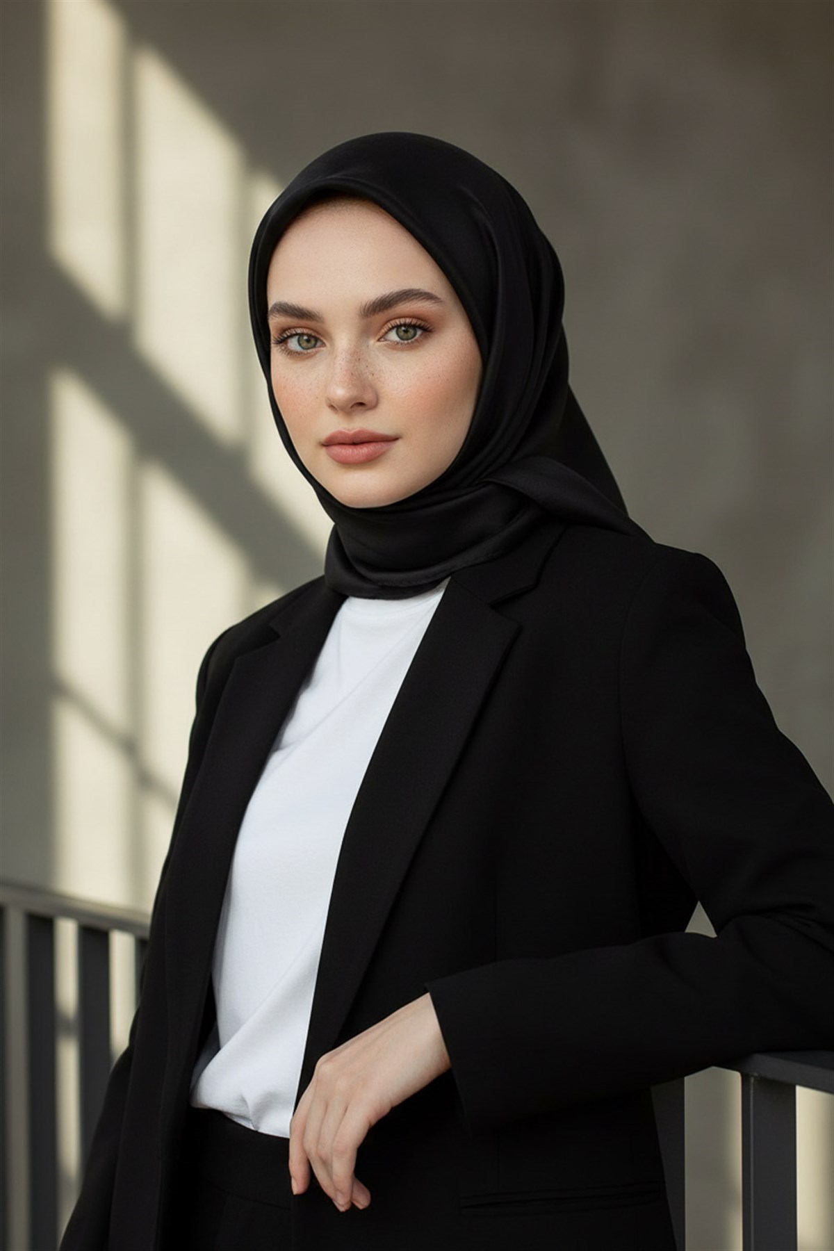 %100 Twill İpek Düz Siyah Renkli Daha Tok Exclusive Serisi 90x90 Eşarp Dikim Şekli : El Dikişi