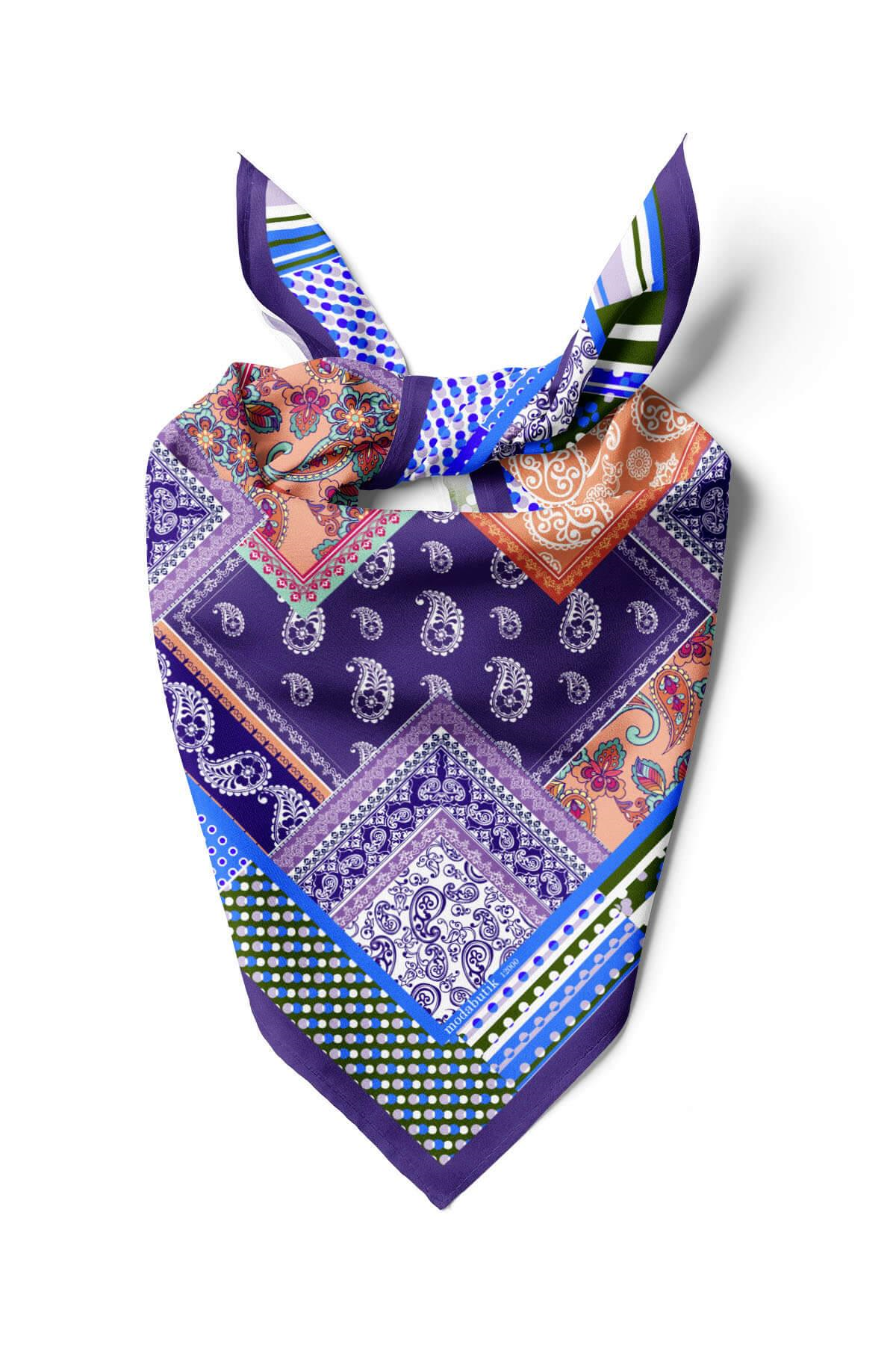 D84 ŞALI ETNİK BANDANA  DG12000