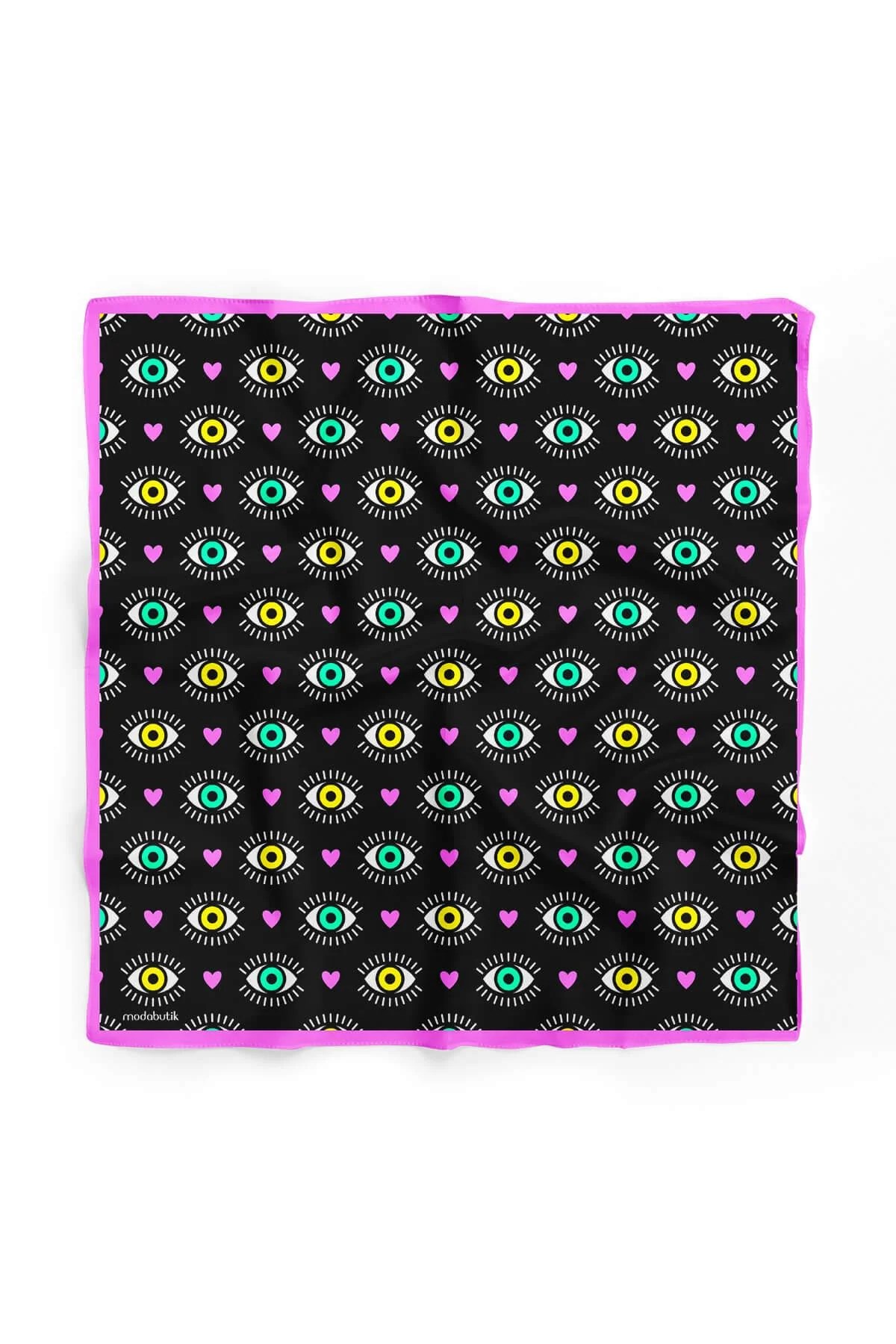 F112 Violla Göz Desenli Bandana