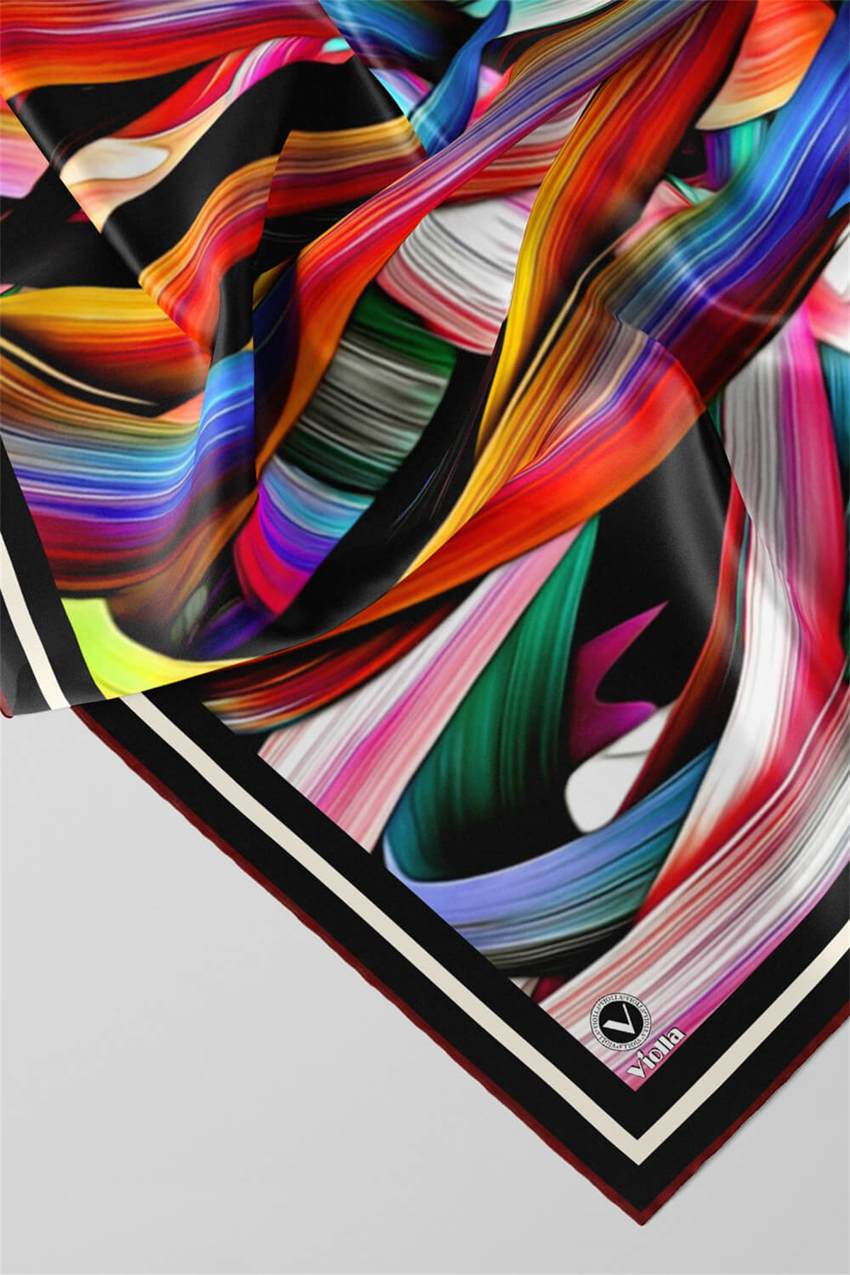 Twill Kare Desenli Bordo Renkli 90x90 Dikim Şekli : El Dikişi Eşarp (İpek İçermez)
