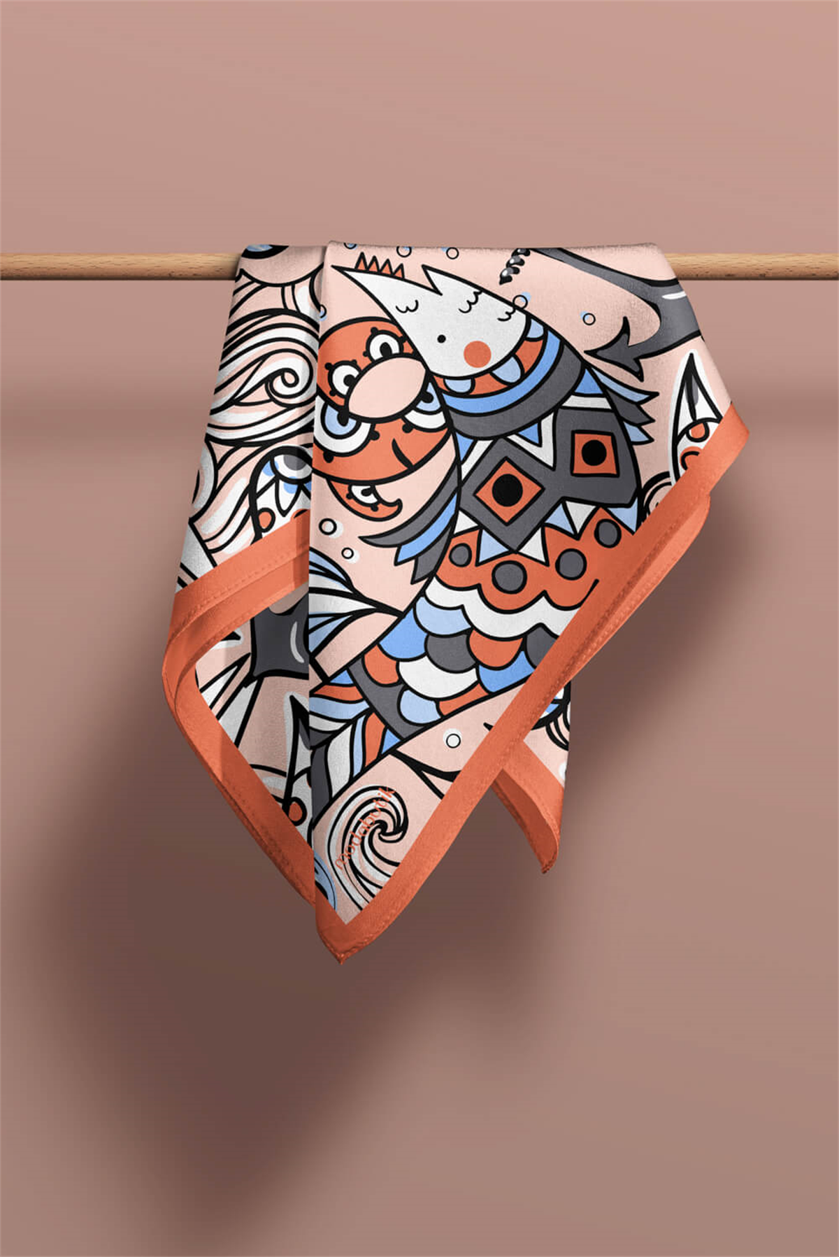 B12  Modabutik Balık Desenli Bandana