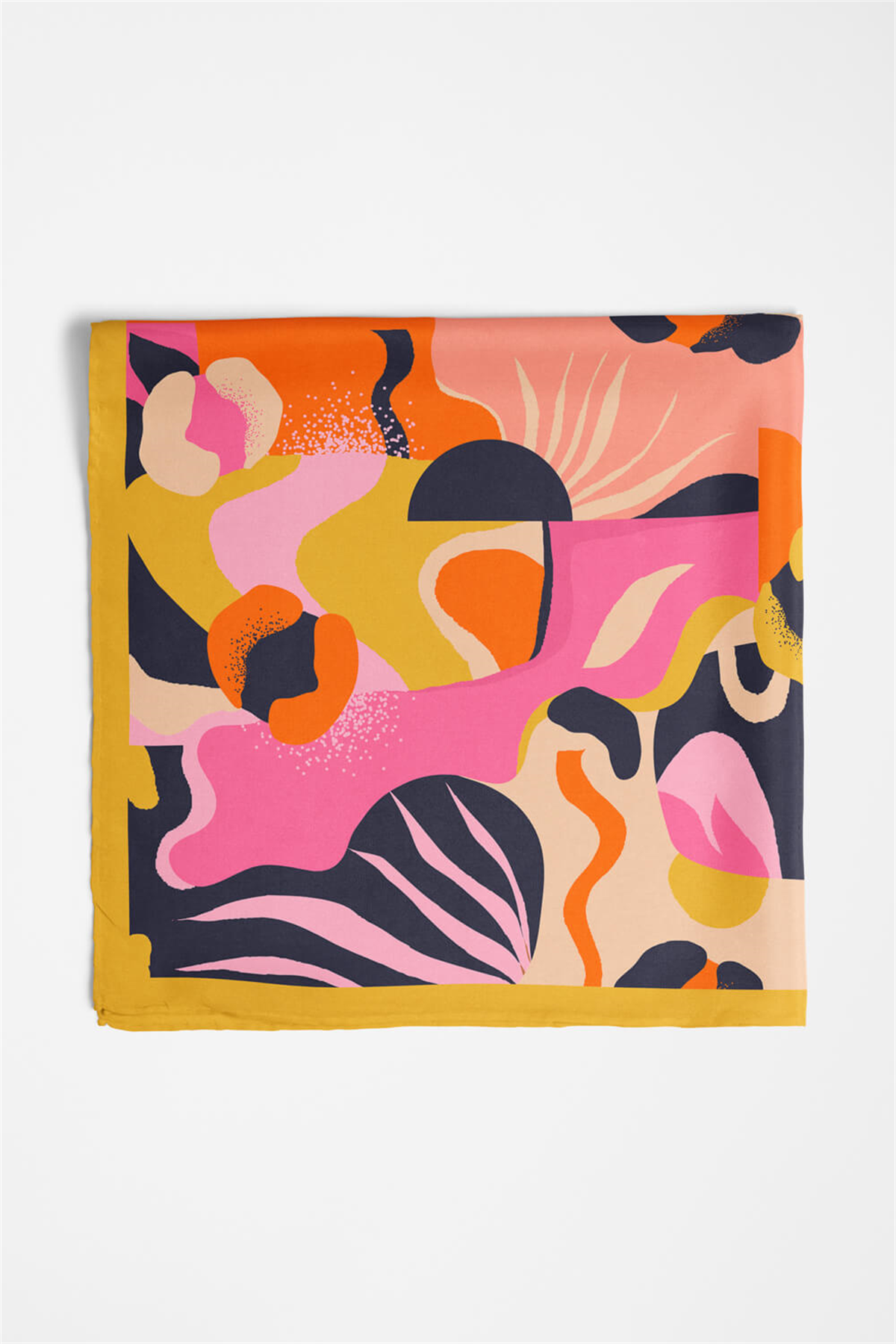 Saten İpek Geometrik Desenli Kadın Bandana