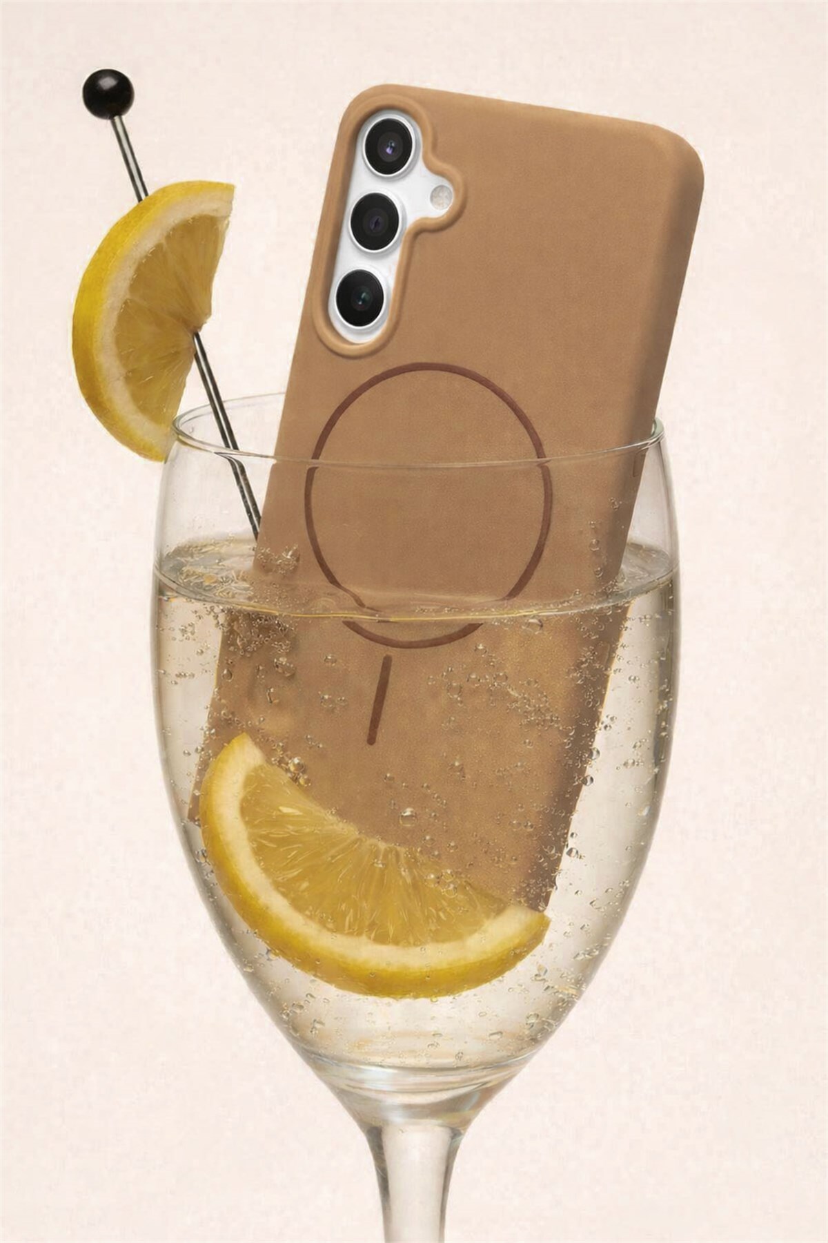 Samsung Galaxy S23 Kılıf – İçi Kadife – MagSafe Uyumlu – Camel Renk – Telefon Kılıfı