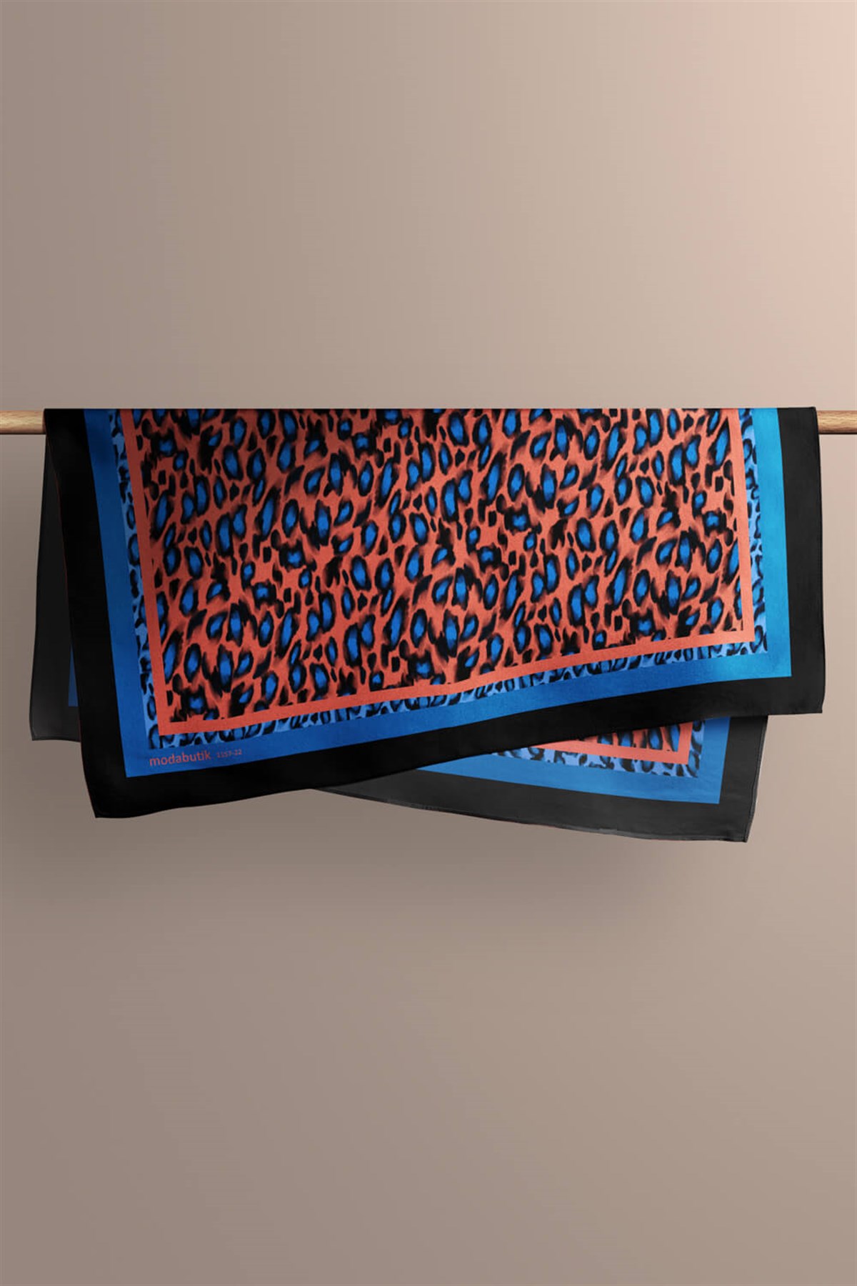 Violla A83 Kadın Mavi Turuncu Damla Desenli 50x50 Bandana