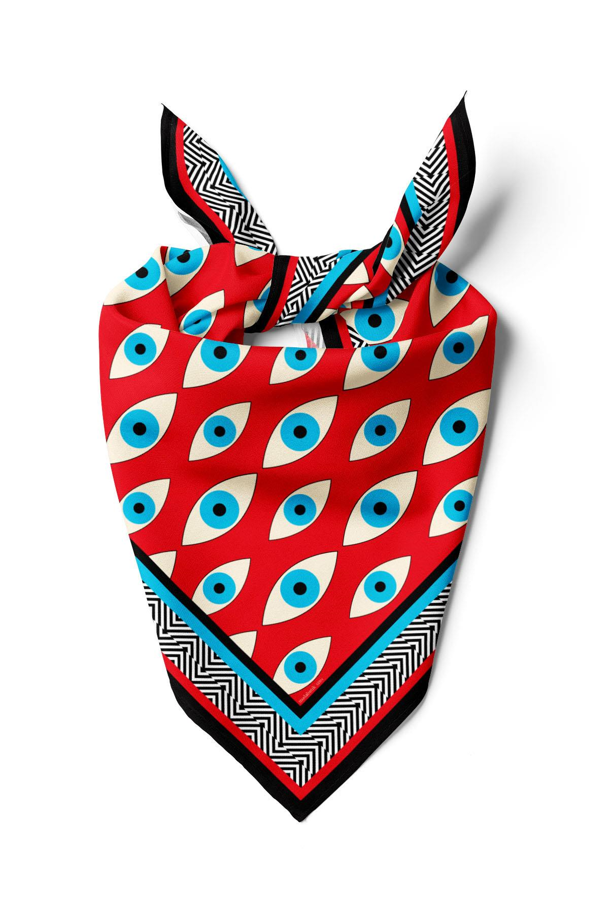 V49 EYE RED TASARIMLI BANDANA DG12394
